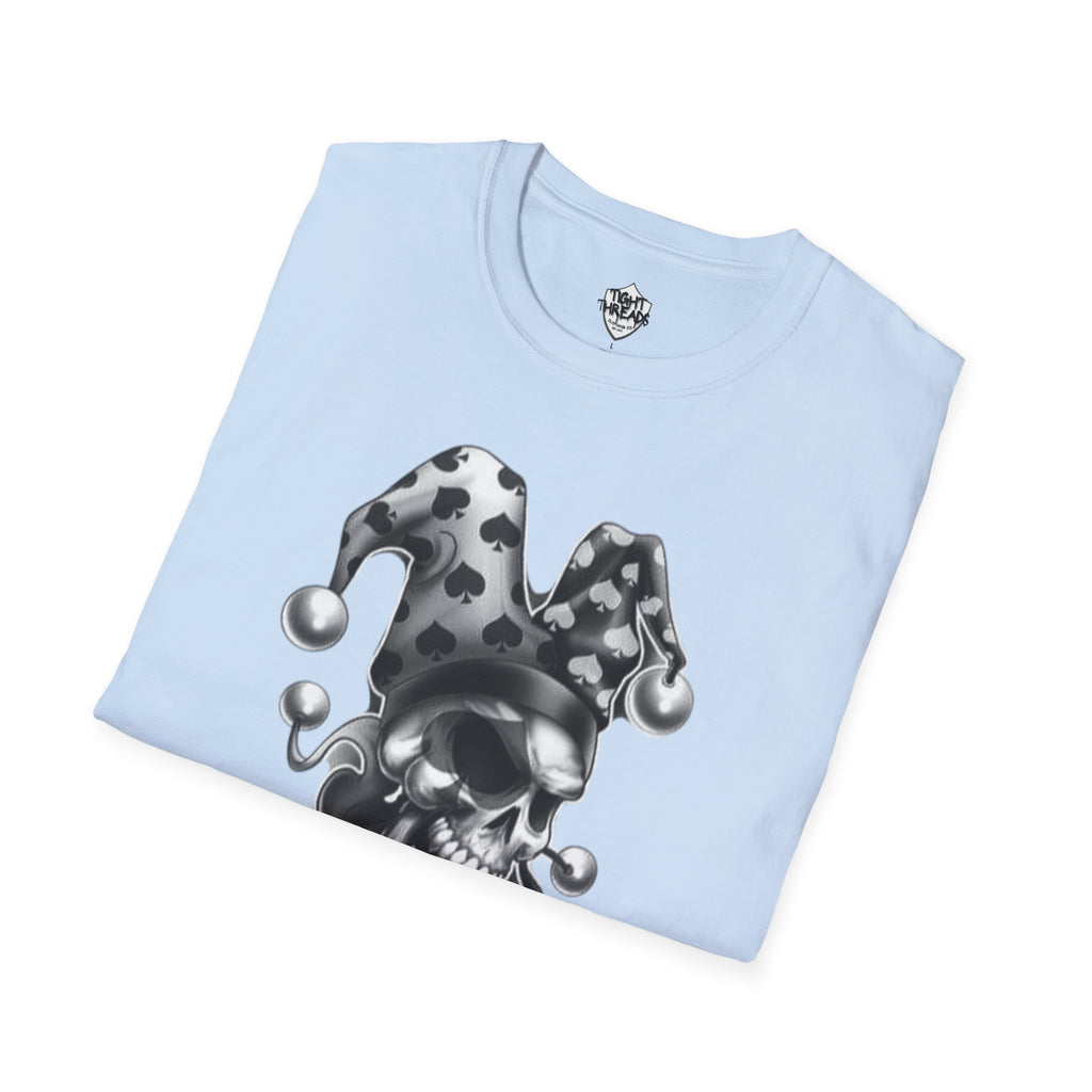 Skull Jester Tee - Unisex Softstyle T-Shirt, Halloween Costume Tee, Graphic Tee, Funny Shirt, Unique Gift for Him/Her
