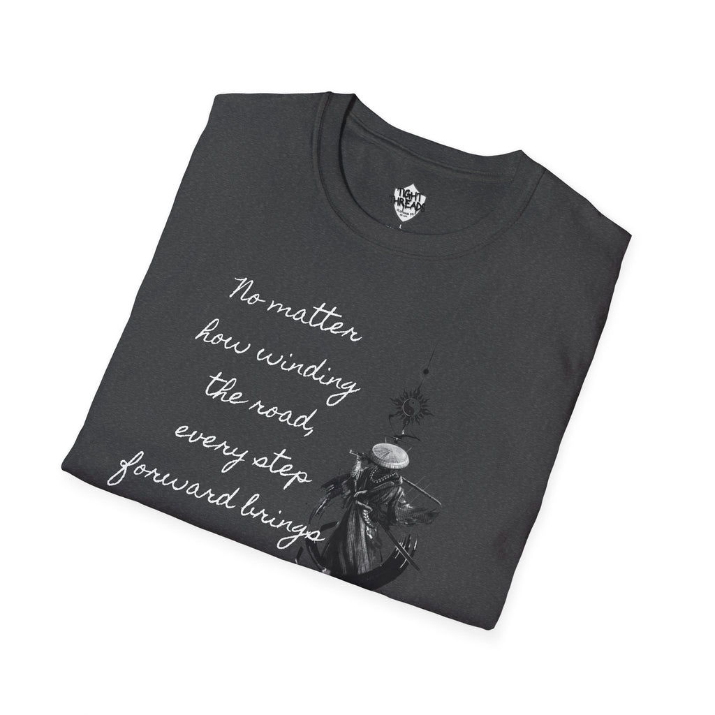 Samurai Unalome Inspirational Quote T-Shirt, Motivational Tee, Unique Graphic Shirt, Gift for Friends, Casual Wear, Unisex Softstyle Tee