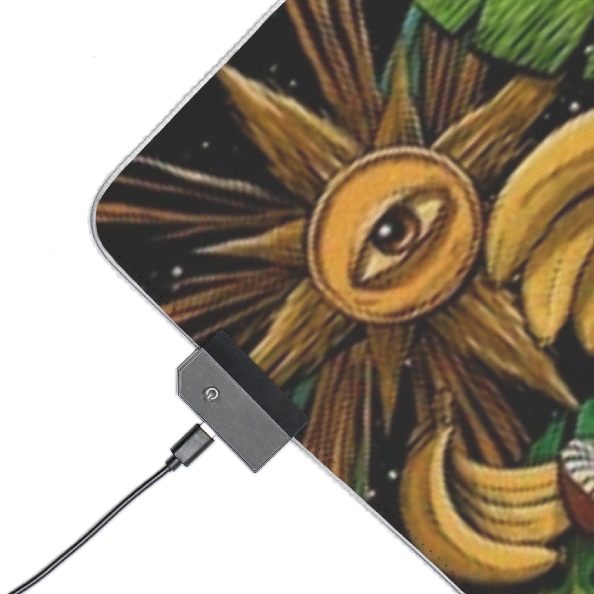 Psychedelic Monkey Laser Eyes LED Gaming Mouse Pad | RGB Desk Mat