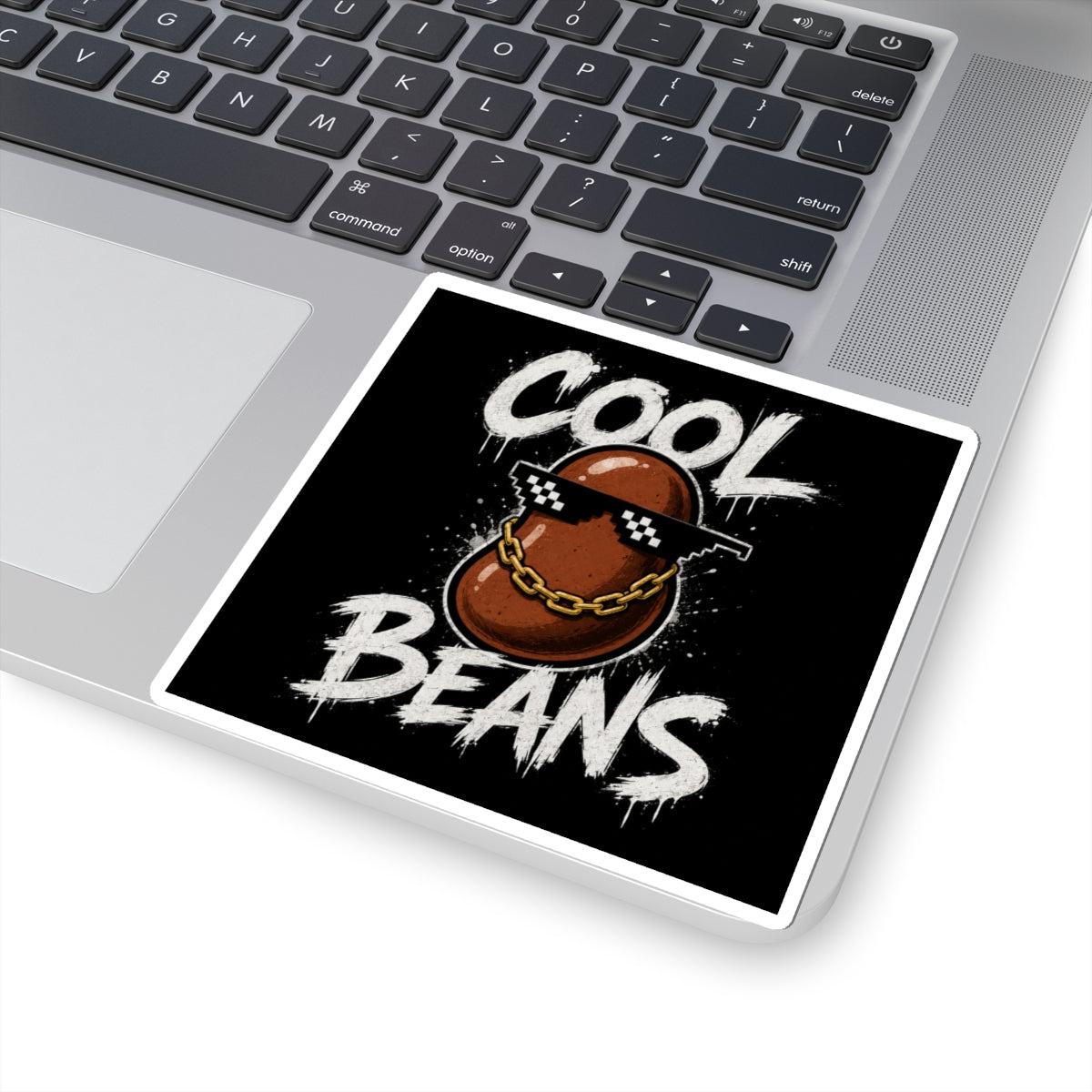 Cool Beans Sticker | Retro Bean Character, Sunglasses & Chain