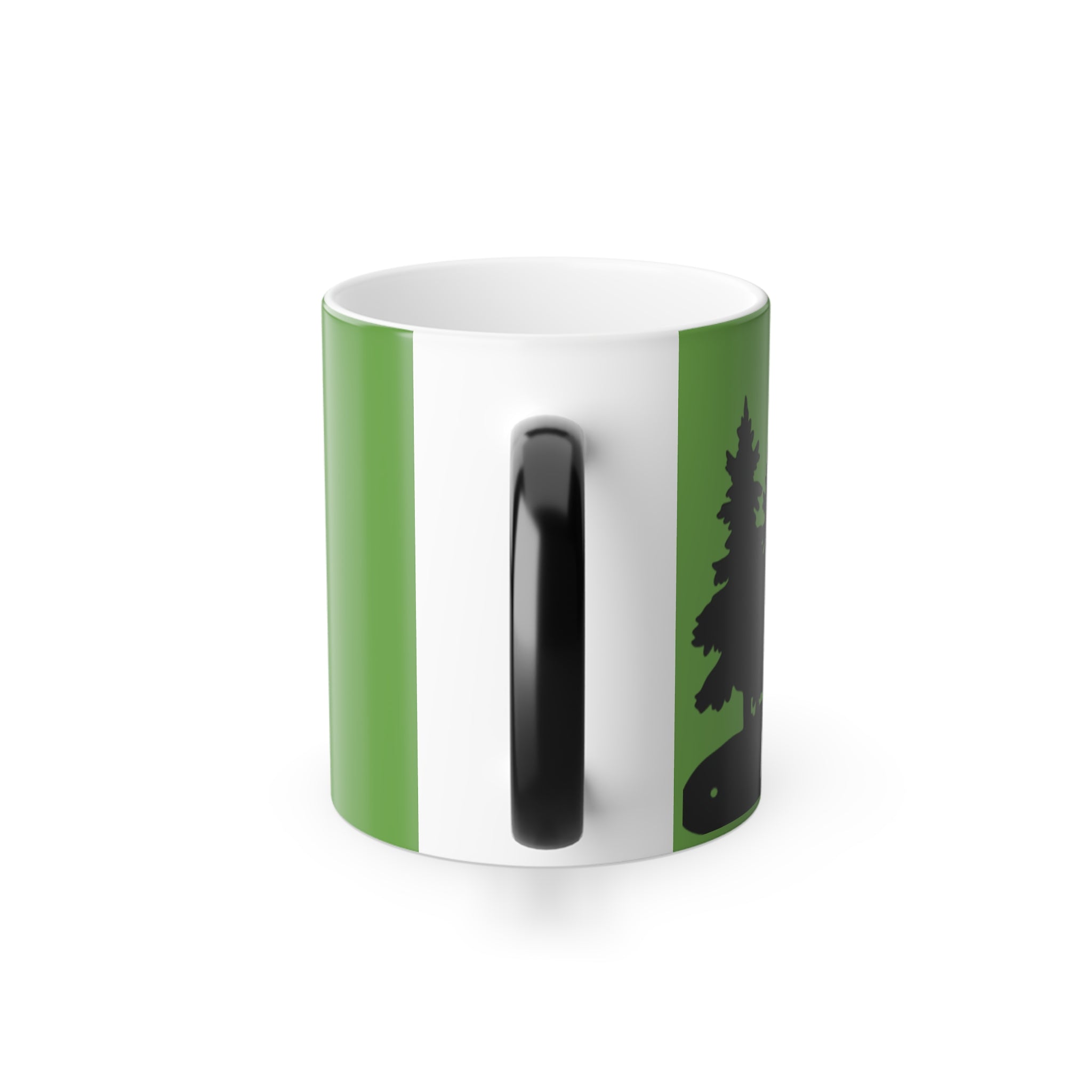 Bigfoot Mountain Scene Color Morphing Mug | Sasquatch Hiking Silhouette