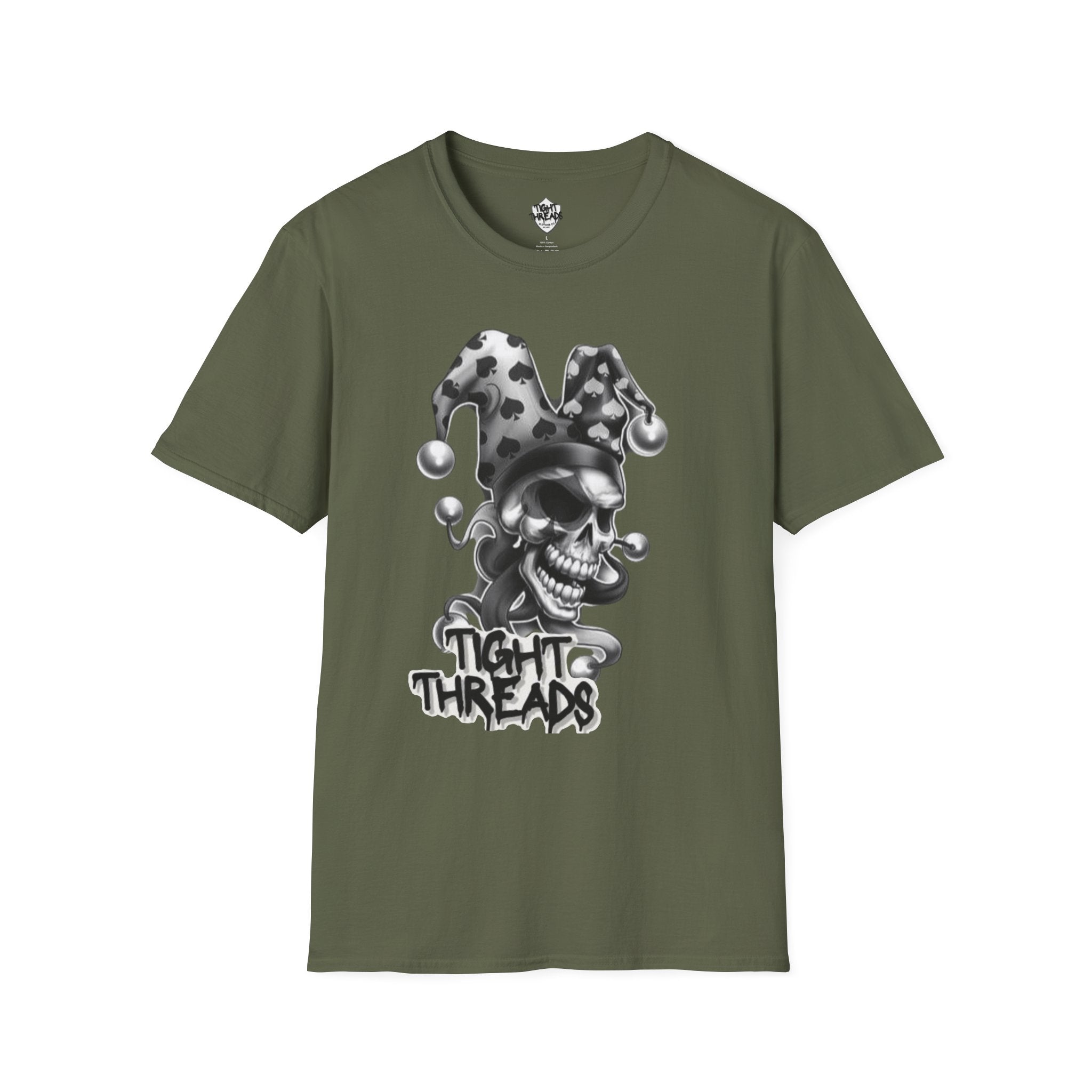 Skull Jester Tee - Unisex Softstyle T-Shirt, Halloween Costume Tee, Graphic Tee, Funny Shirt, Unique Gift for Him/Her