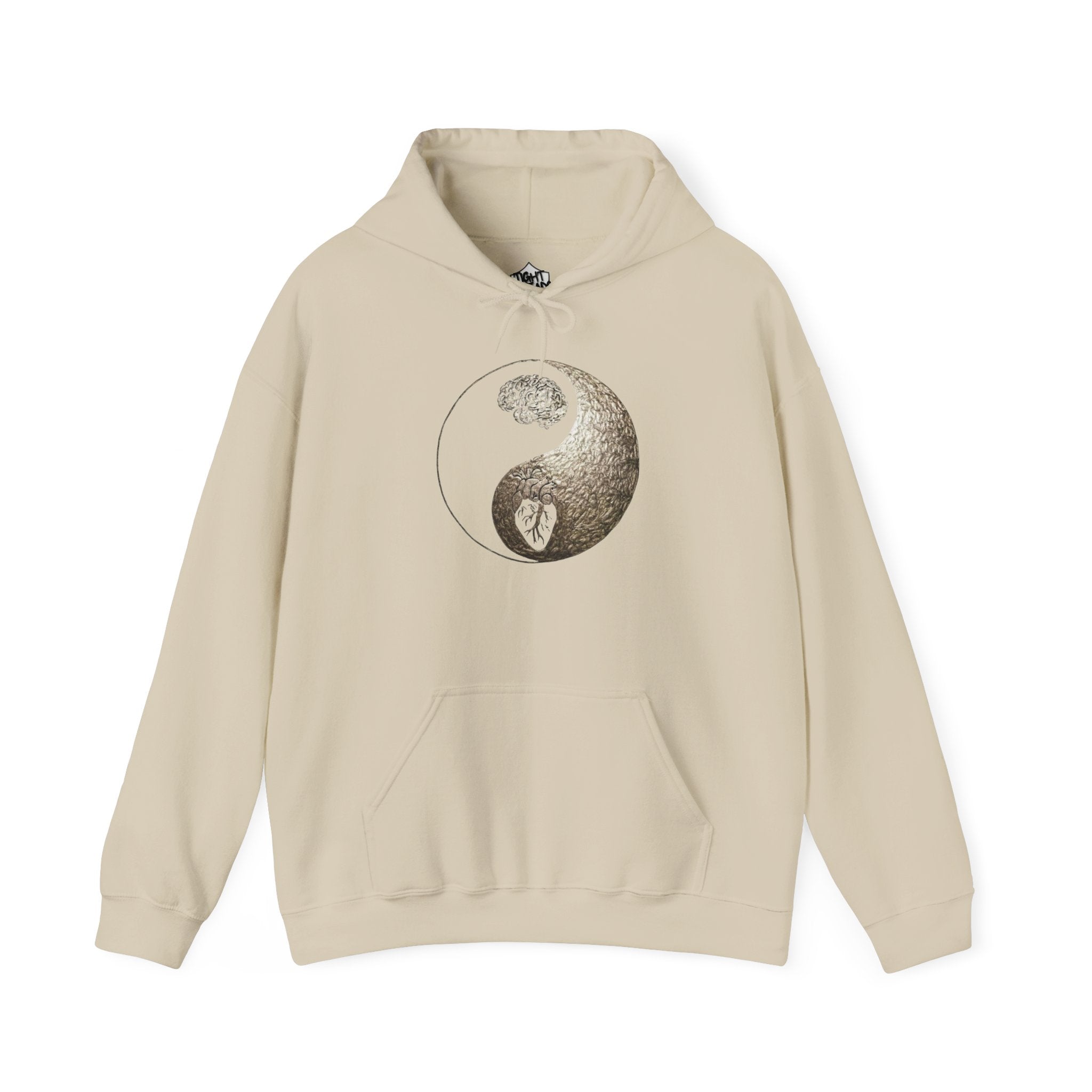 Yin Yang Mind over Body Hooded Sweatshirt - Cozy Unisex Hoodie for Peace Lovers, Spiritual Gift, Casual Wear, Meditation