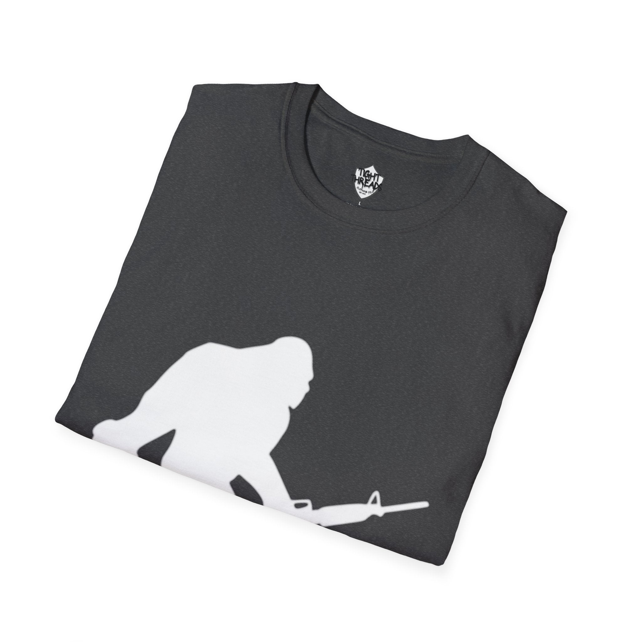 Sasquatch with Rifle T-Shirt | Bigfoot Hunting Silhouette Tee