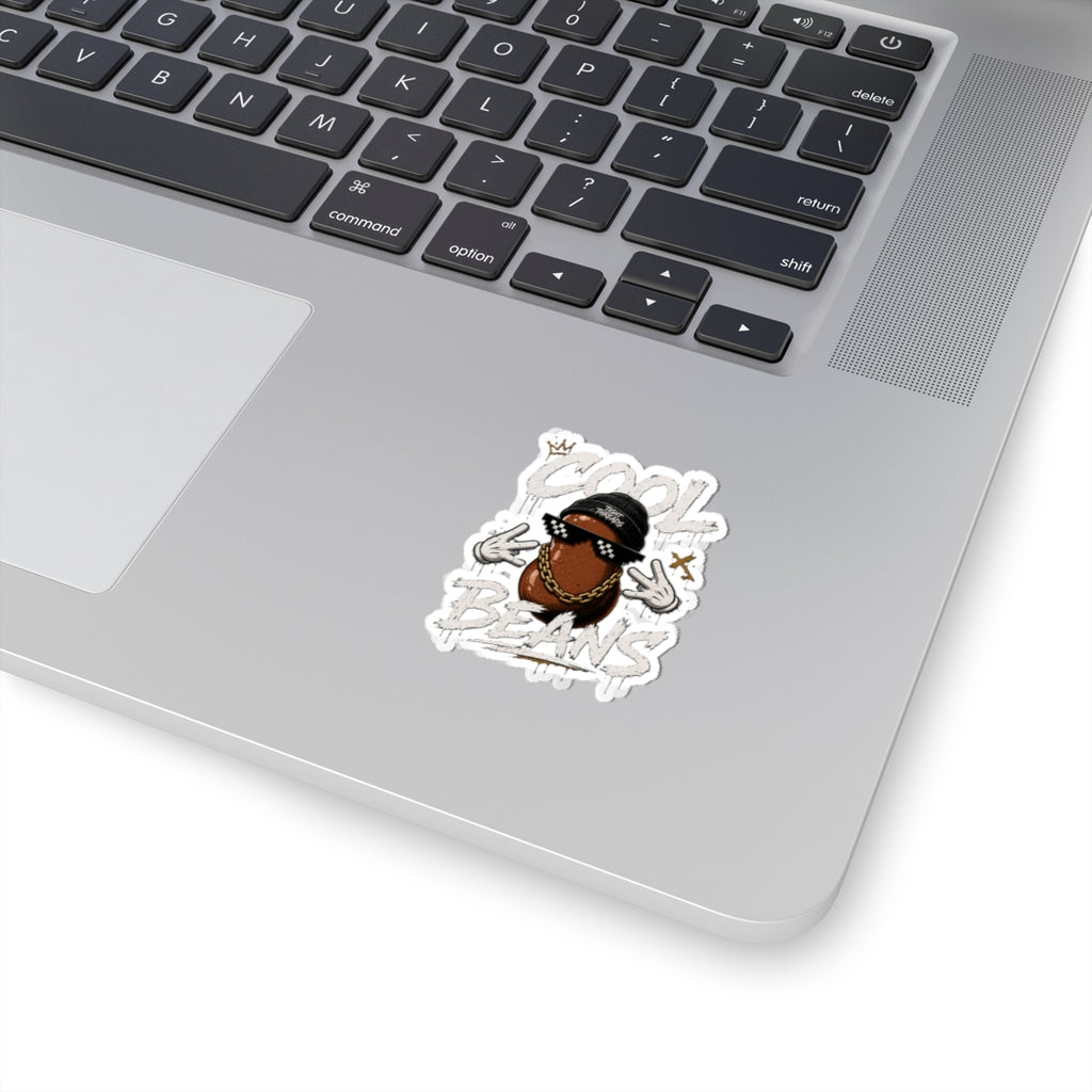 Cool Beans Sticker — Hip-Hop Bean Character Kiss-Cut Sticker