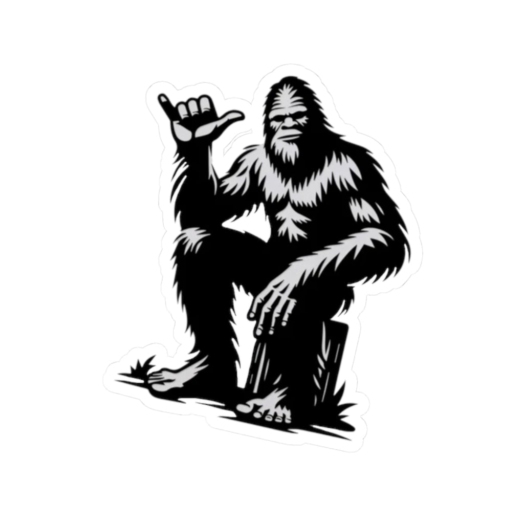 Hang Loose Bigfoot Kiss-Cut Stickers | Sasquatch Surfing Decal