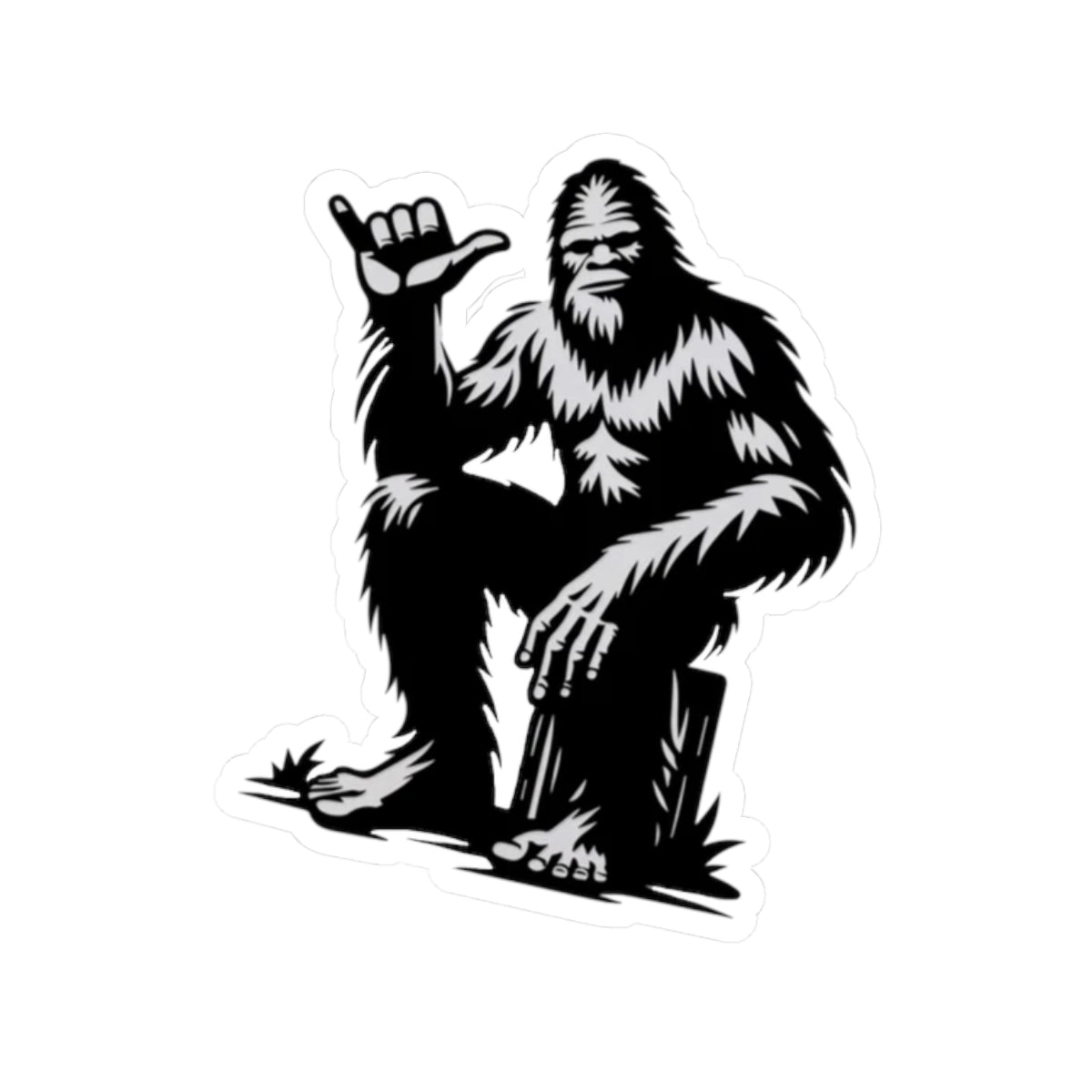 Hang Loose Bigfoot Kiss-Cut Stickers | Sasquatch Surfing Decal