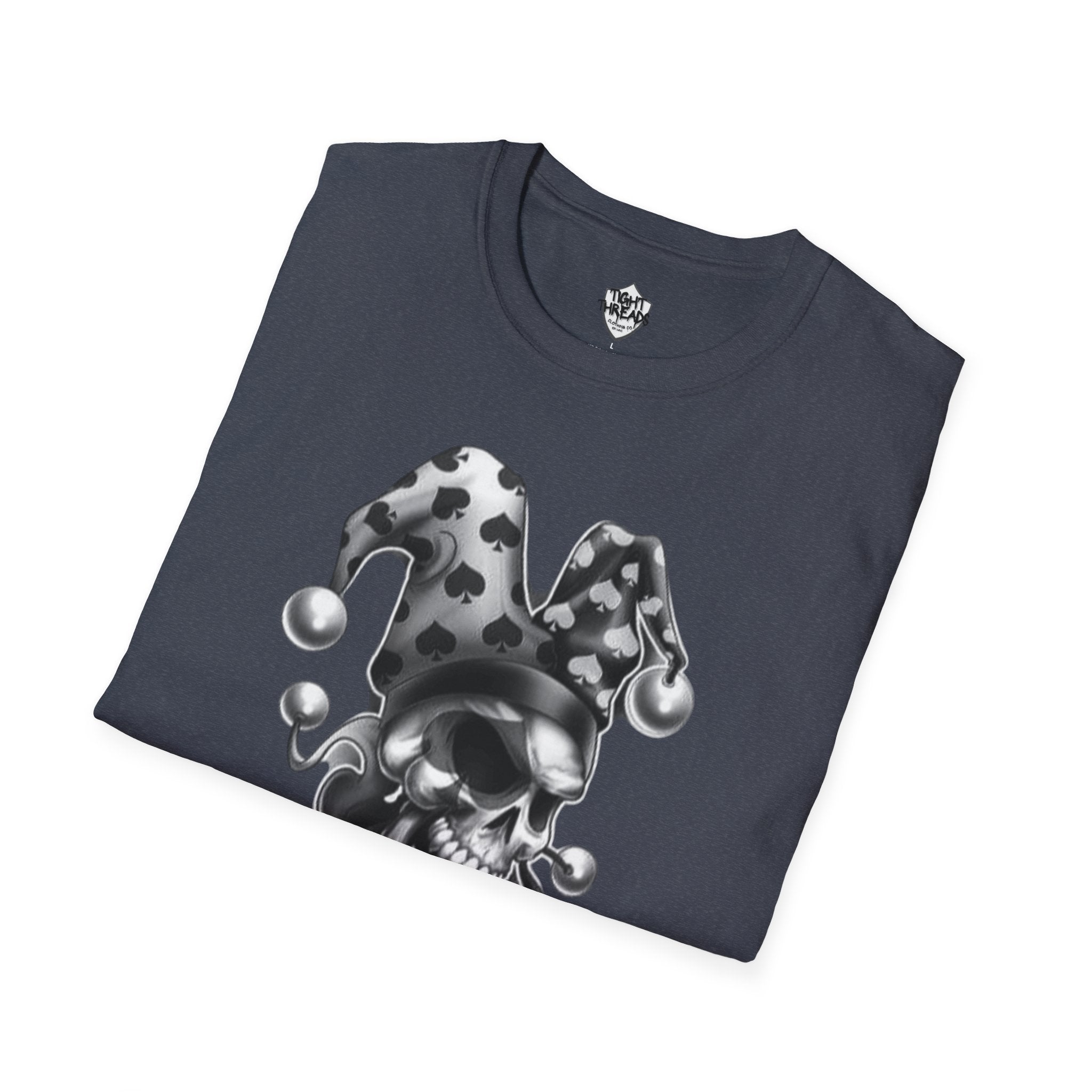 Skull Jester Tee - Unisex Softstyle T-Shirt, Halloween Costume Tee, Graphic Tee, Funny Shirt, Unique Gift for Him/Her