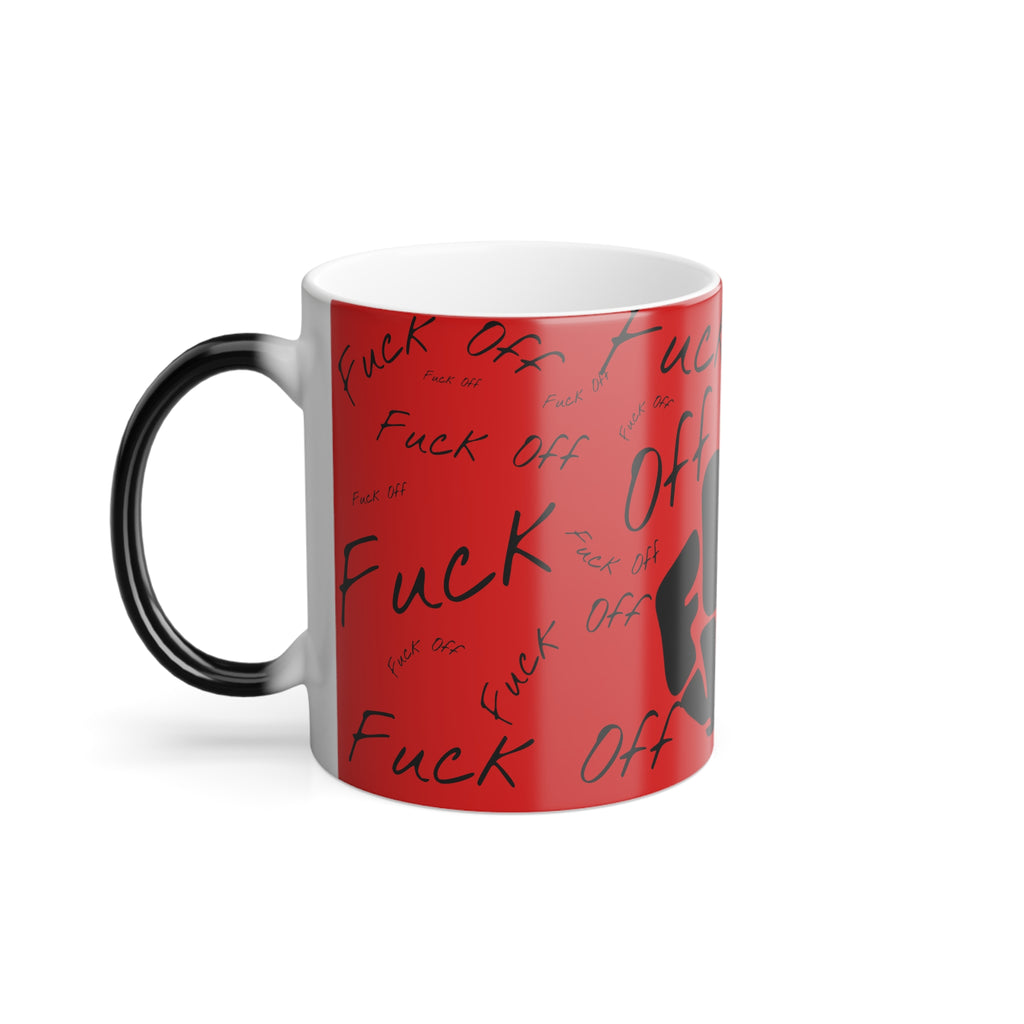 Middle Finger F*ck You Color Morphing Mug, 11oz | Heat Reveal Coffee Cup