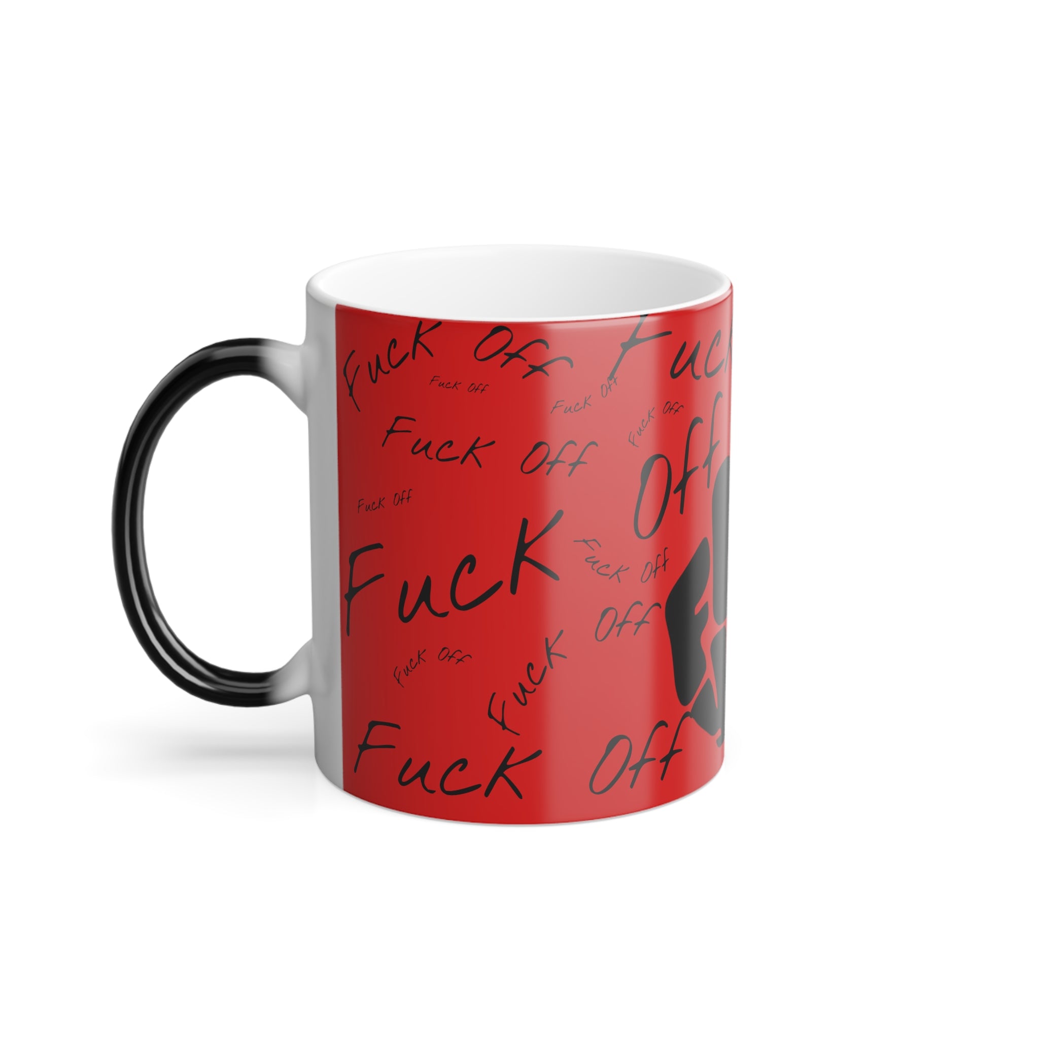 Middle Finger F*ck You Color Morphing Mug, 11oz | Heat Reveal Coffee Cup