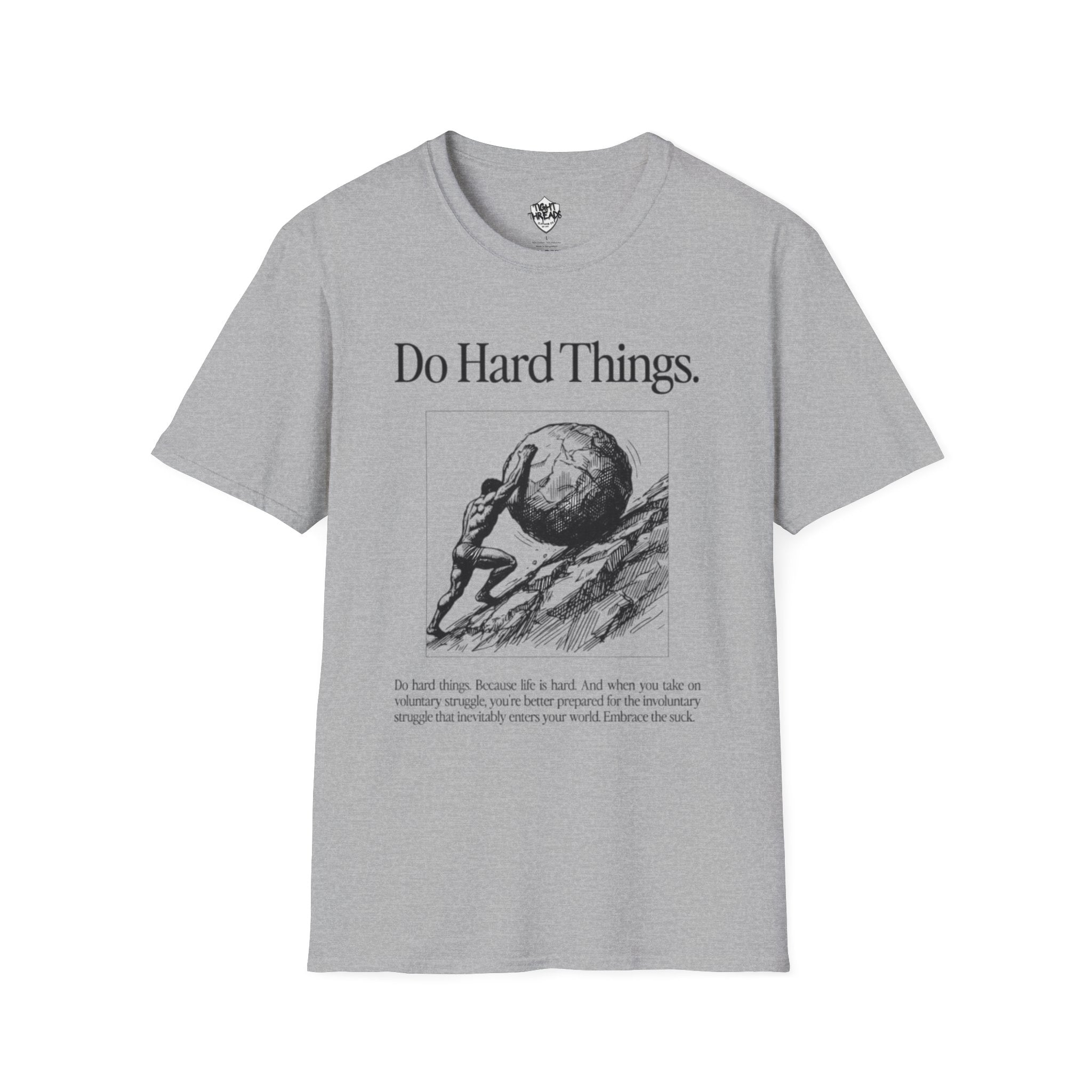 Do Hard Things Inspirational Unisex T-Shirt: Motivational Gym Tee, Casual Workout Shirt, Positive Apparel Gift, Everyday Wear, Statement Top