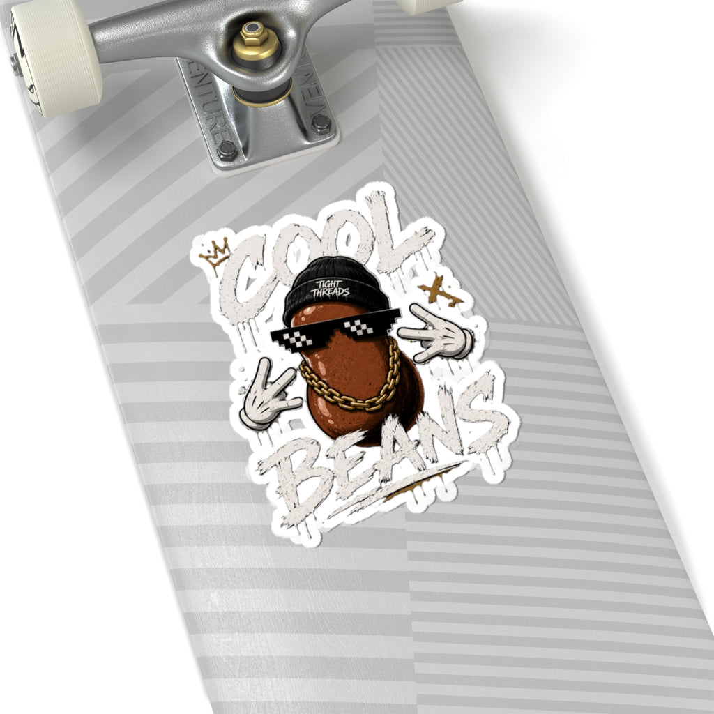 Cool Beans Sticker — Hip-Hop Bean Character Kiss-Cut Sticker