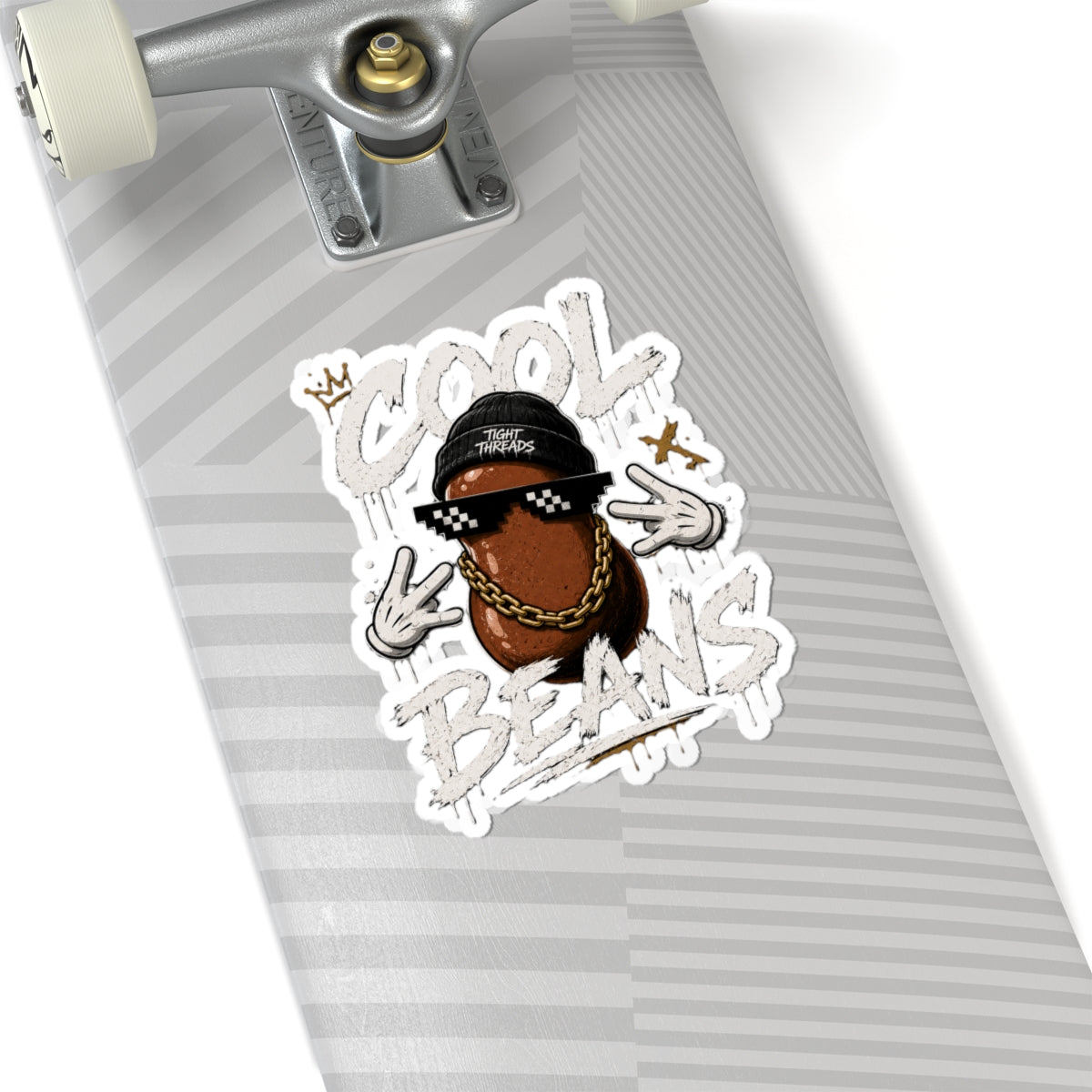 Cool Beans Sticker — Hip-Hop Bean Character Kiss-Cut Sticker