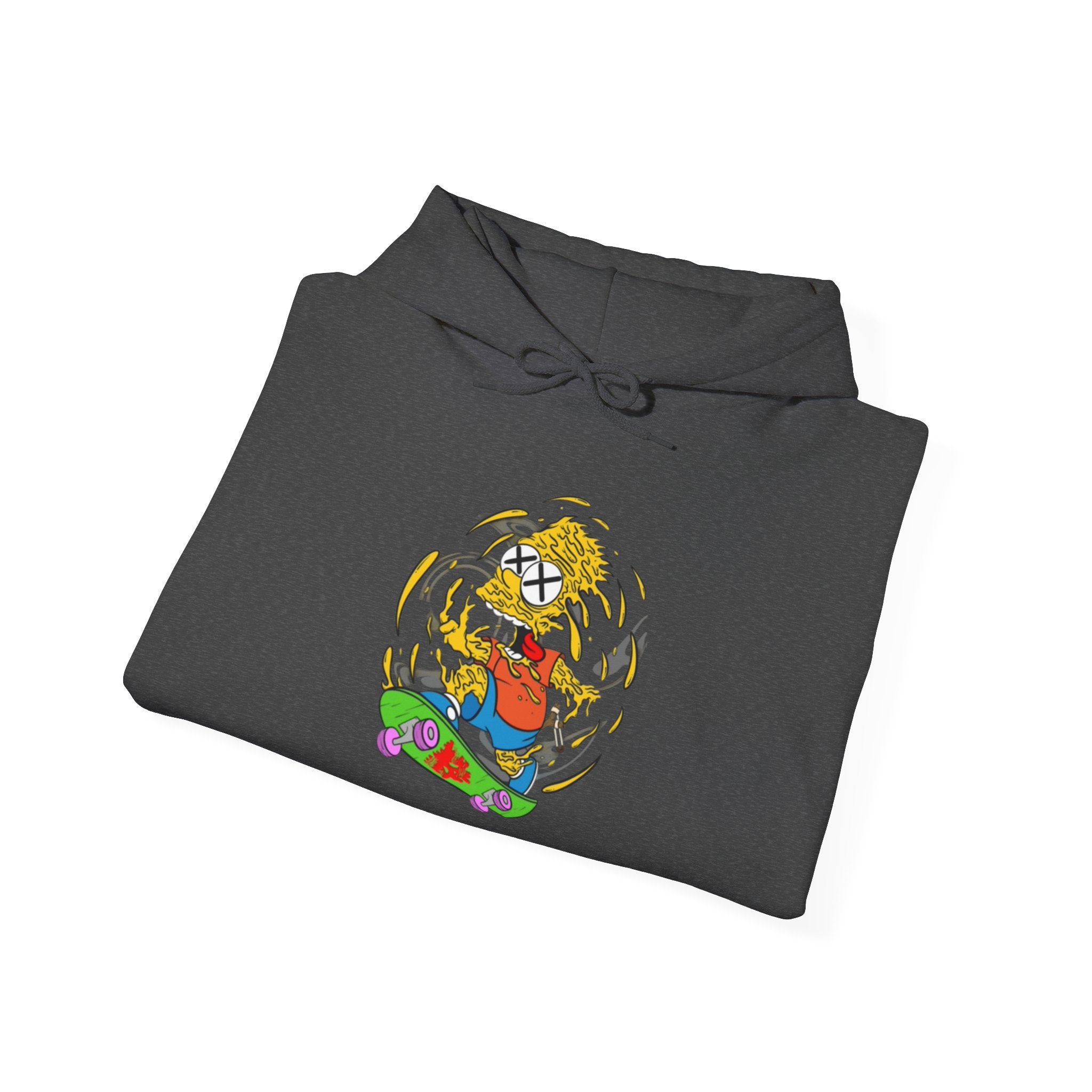 Warping Bart Simpson Skateboarding Hoodie | Retro Skateboard Illustration