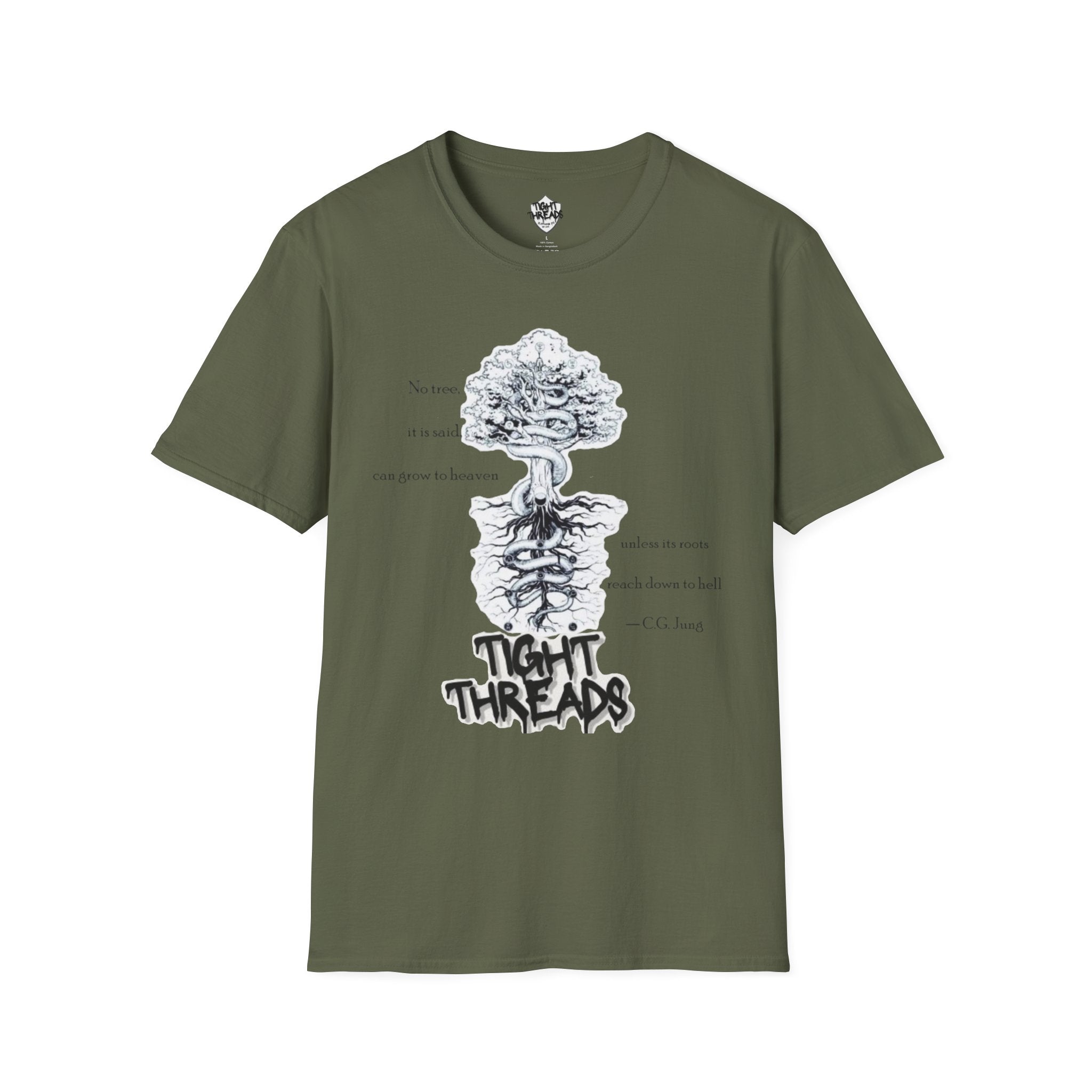 Carl Jung Quote Tees for Philosophers, Comfort Wear, Gift for Friends, Eco-Friendly Fashion, Tree Design Shirt