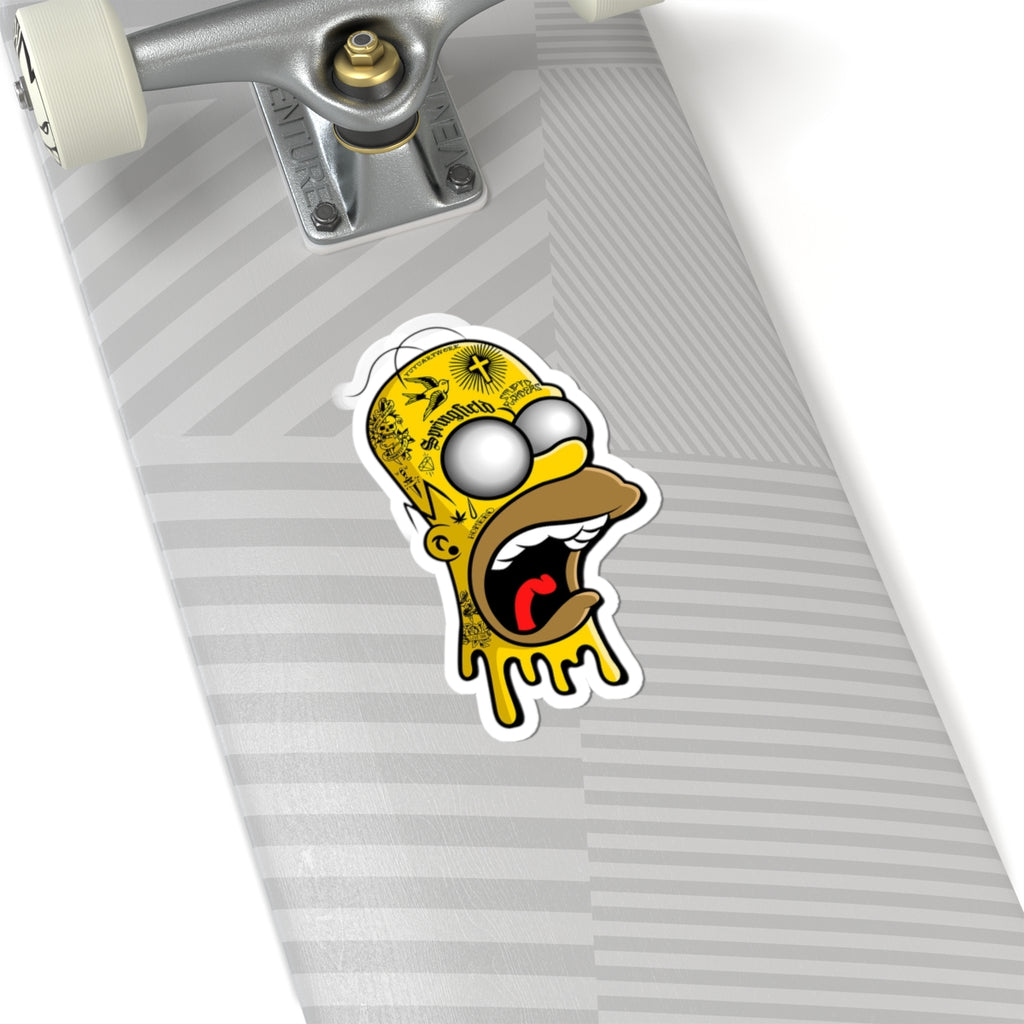 Tattooed Drip Homer Sticker | Kiss-Cut Vinyl Sticker