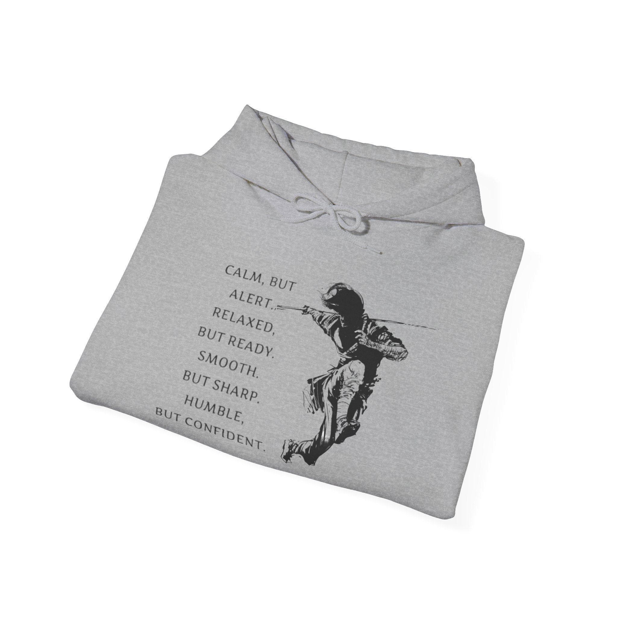Calm Yet Confident Hoodie, Inspirational Sweatshirt for Mindfulness, Gift for Creatives, Cozy Layer for Every Occasion