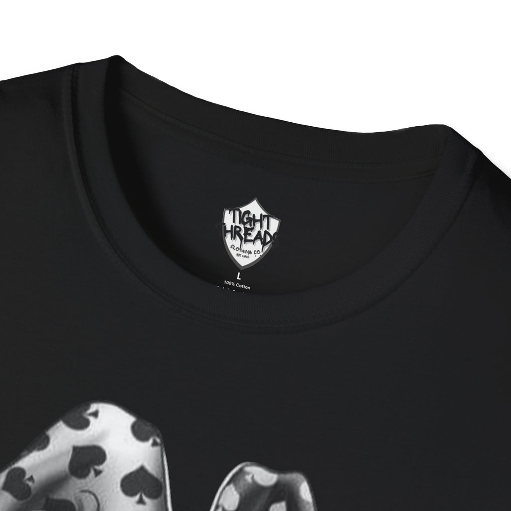 Skull Jester Tee - Unisex Softstyle T-Shirt, Halloween Costume Tee, Graphic Tee, Funny Shirt, Unique Gift for Him/Her