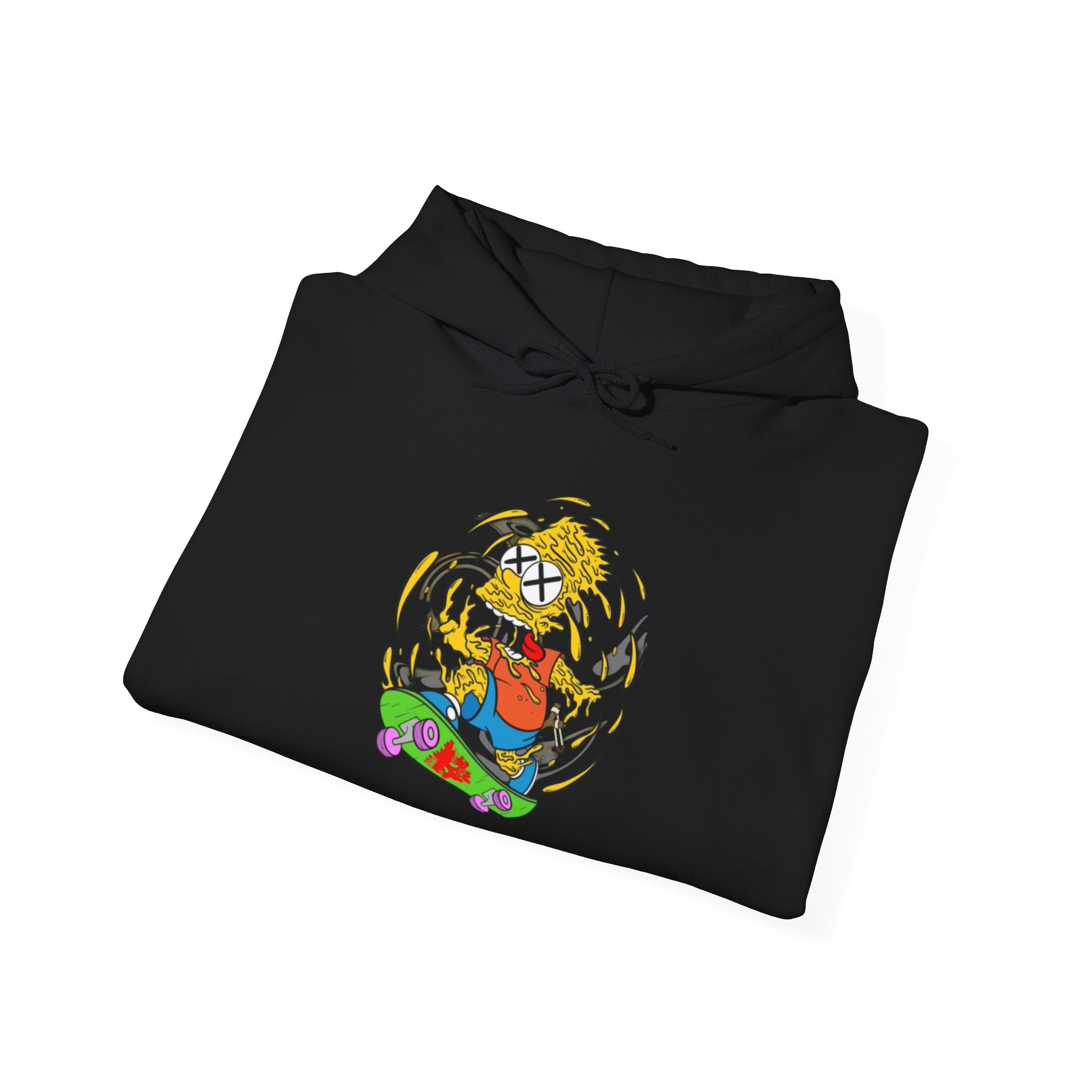 Warping Bart Simpson Skateboarding Hoodie | Retro Skateboard Illustration