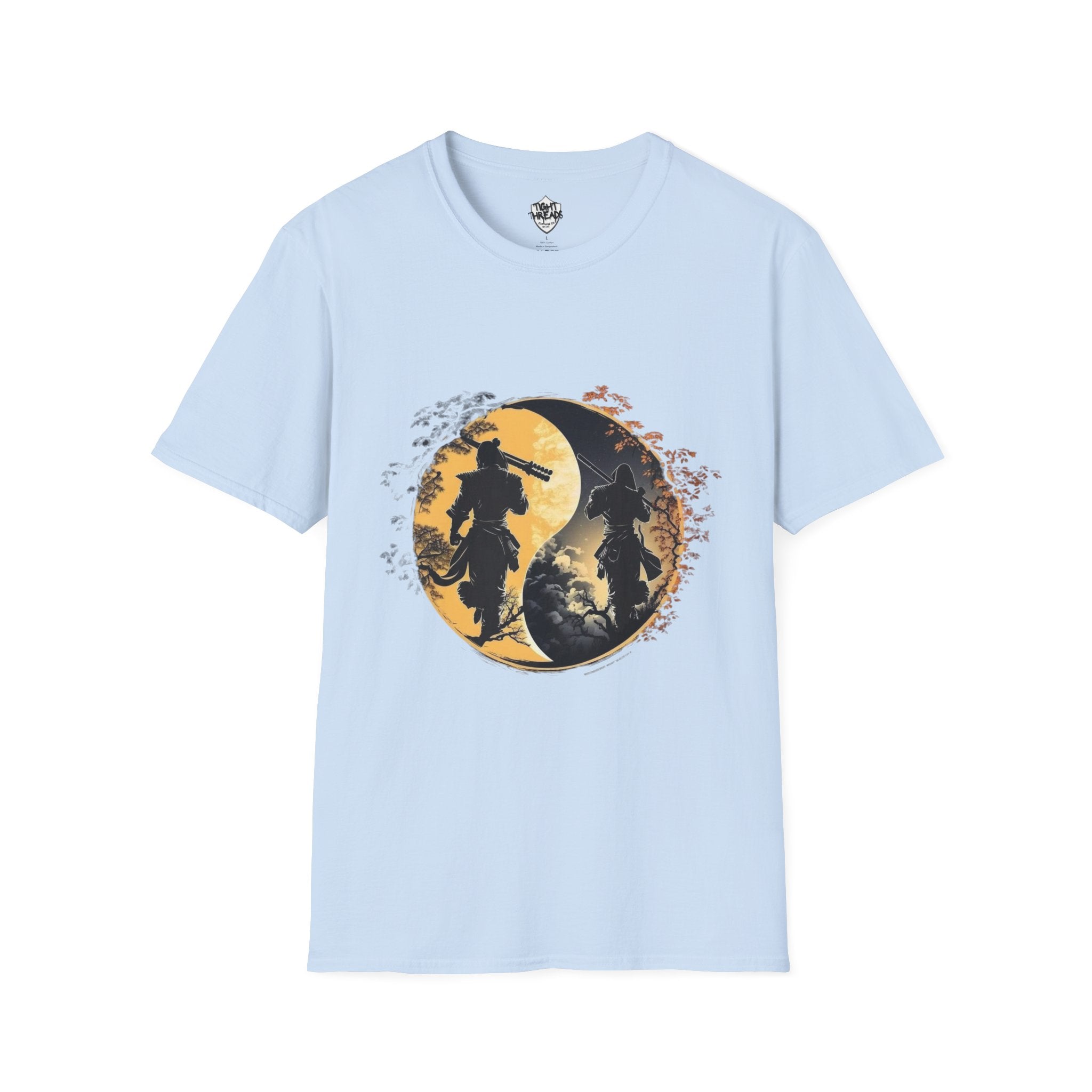 Yin Yang Samurai unisex style T-Shirt, Men and Women T-Shirt, durable and smooth fabric, casual wear.