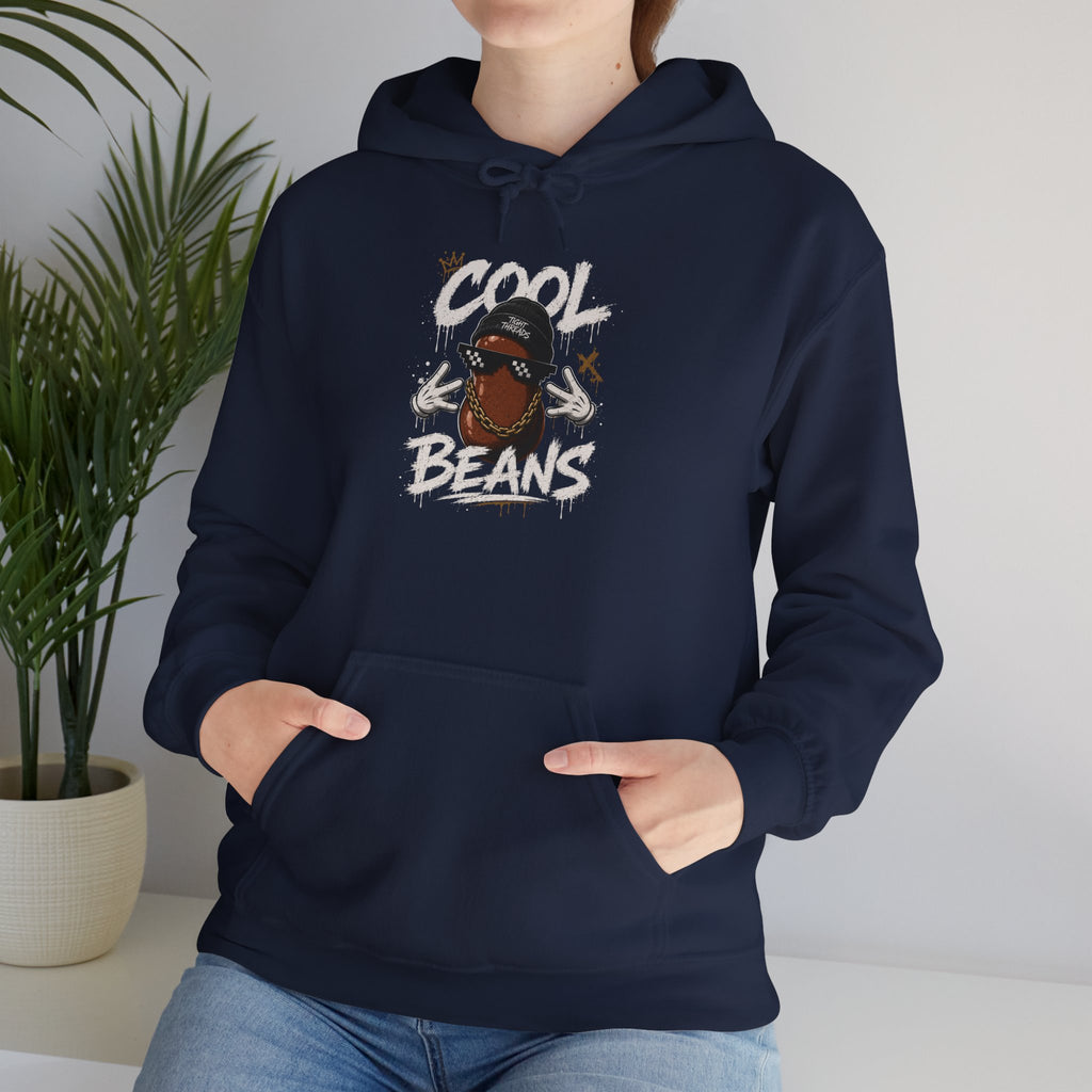 Cool Beans Hoodie — Funny Cartoon Coffee Bean Graphic Pullover