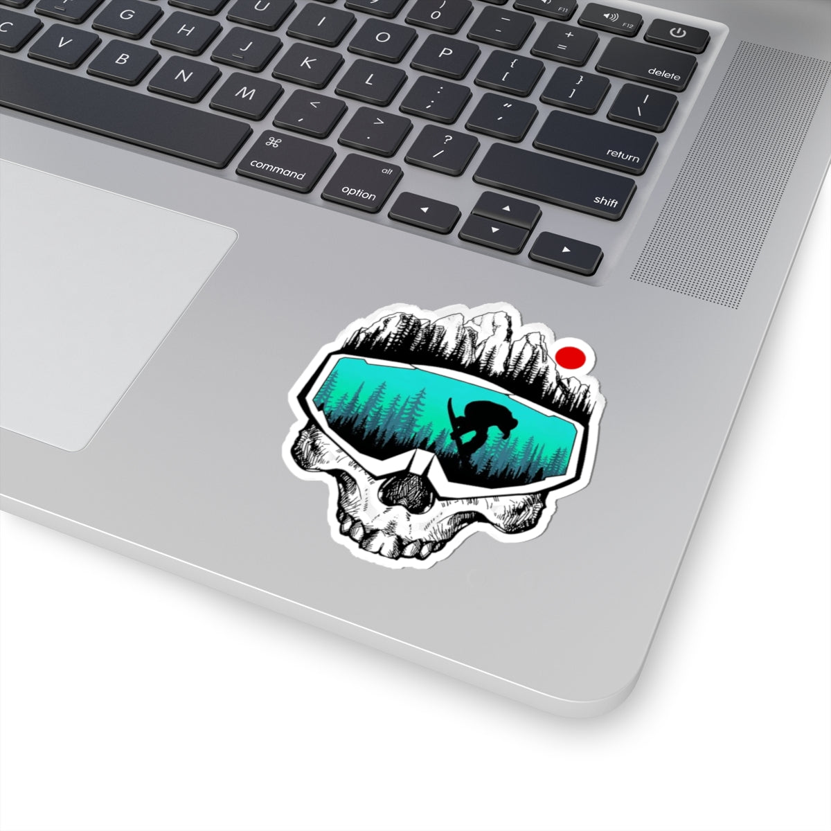Snowboard Skull Kiss-Cut Stickers | Outdoor Adventure, Winter Sports, Cool Gear, Laptop Decals, Nature Vibes