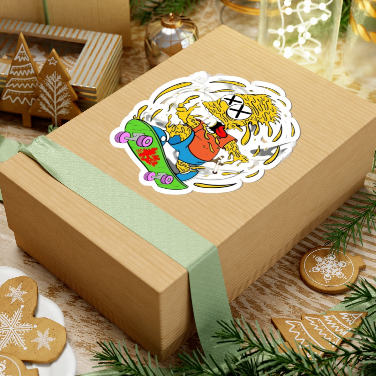 Mind Melting Bart Simpson Skateboard Sticker | Kiss-Cut Skateboard Sticker
