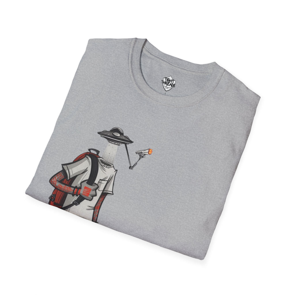 UFO Head Smokin Graffiti Street Art Unisex T-Shirt, Urban Graphic Tee, Unique Gift, Casual Style, Everyday Wear
