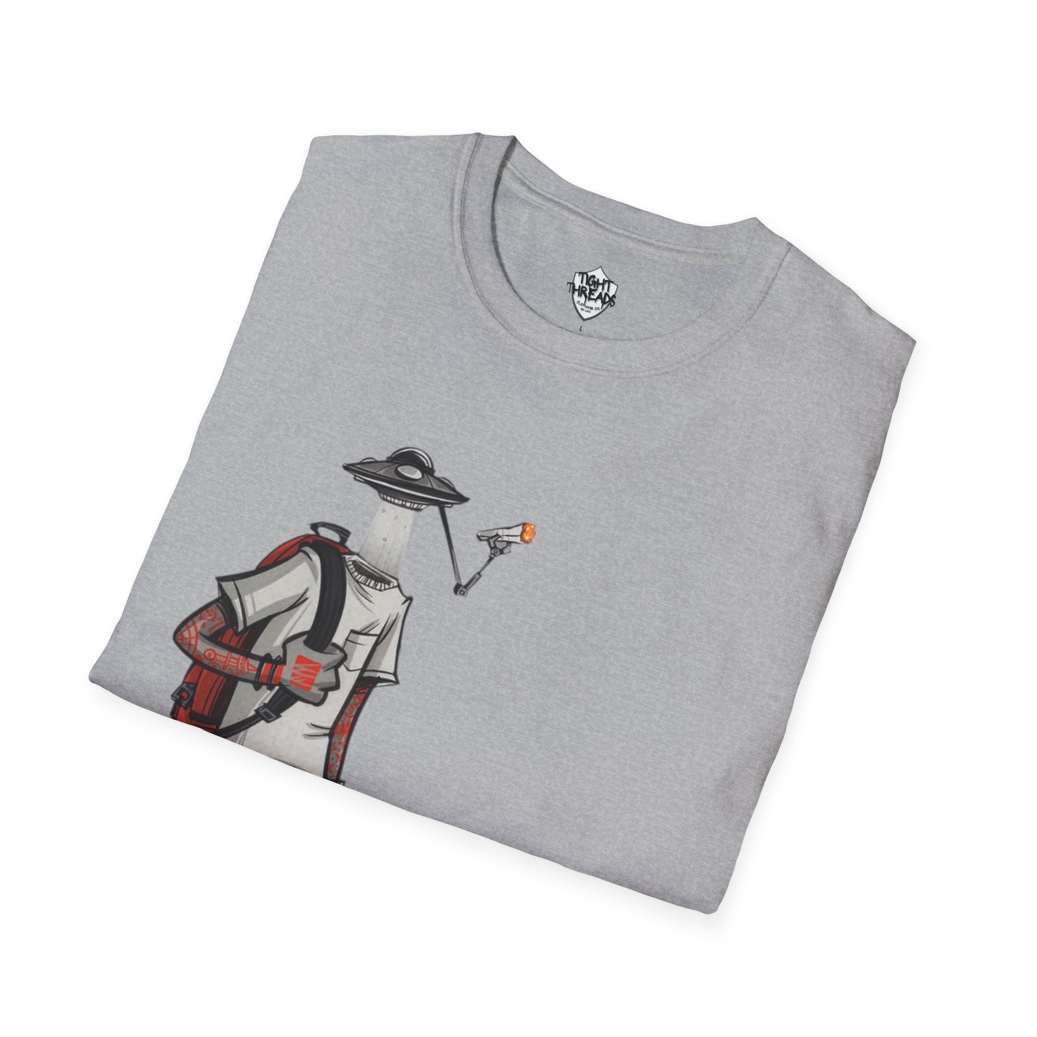 UFO Head Smokin Graffiti Street Art Unisex T-Shirt, Urban Graphic Tee, Unique Gift, Casual Style, Everyday Wear