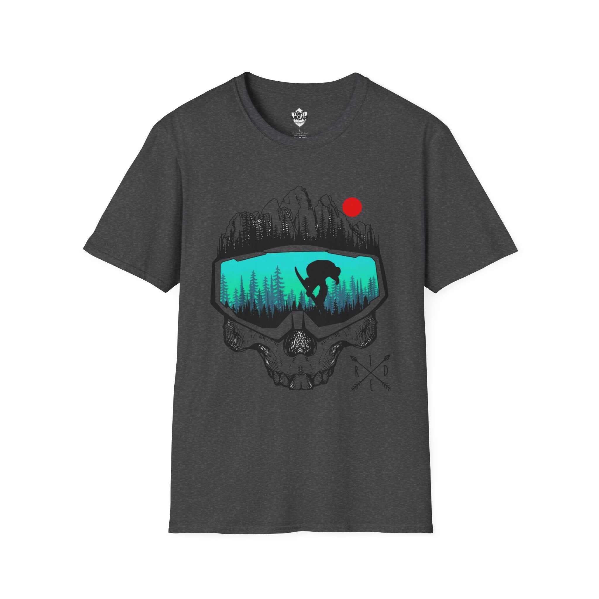 Snowboard Skull T-Shirt - Cool Adventure Graphic Tee for Outdoor Enthusiasts, Summer Festivals, Gift for Him/Her, Casual Wear, Nature tee