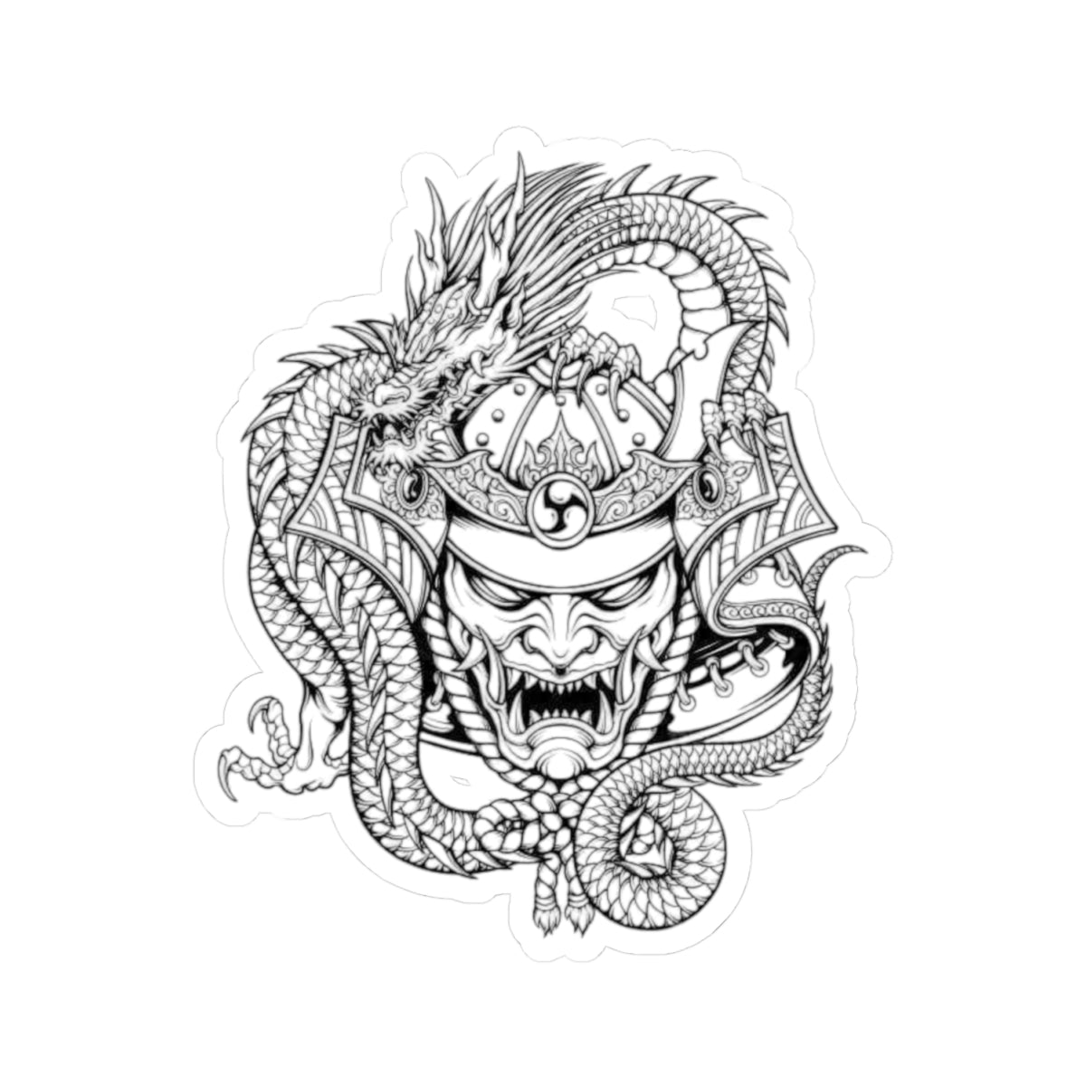 Dragon Warrior Kiss-Cut Stickers | Bold Art for Laptops, Journals, Skateboards, Gifts, and Decor