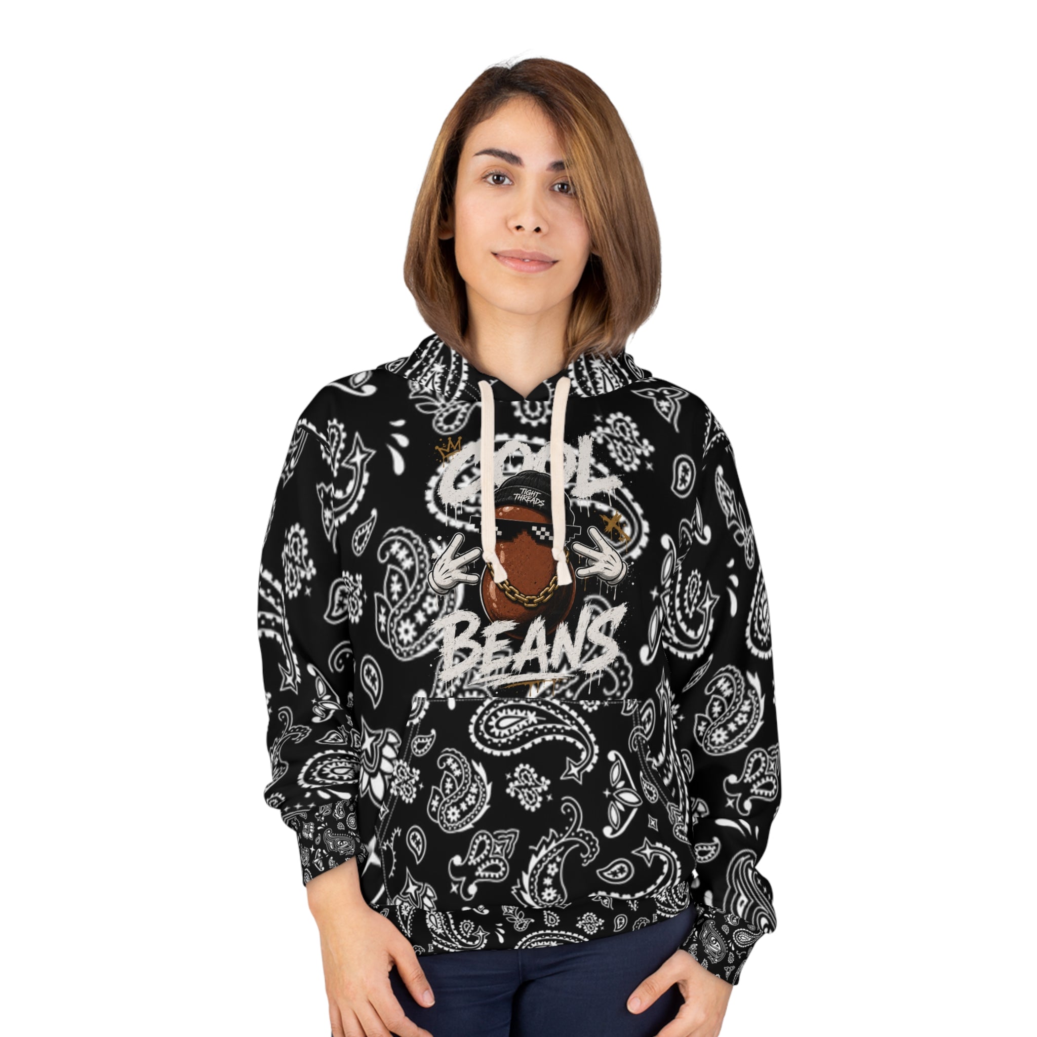Cool Beans Bandana Background Hoodie | All-Over Print