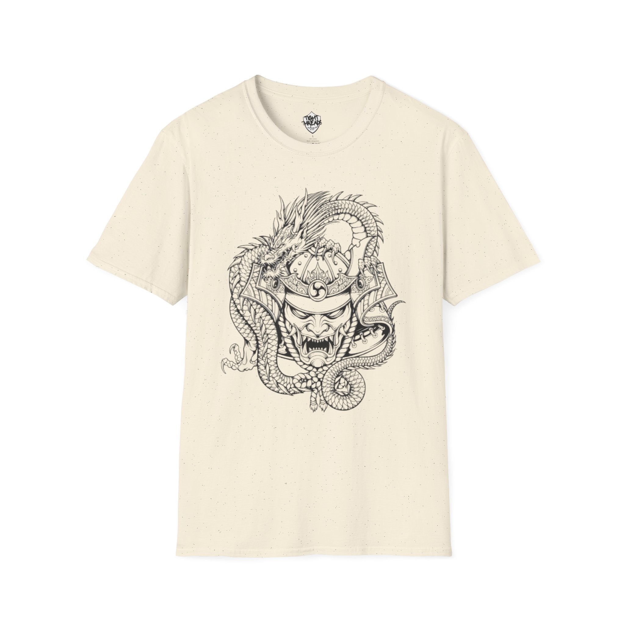 Dragon Oni Graphic Unisex Softstyle T-Shirt, Casual Wear, Gift for Him/Her, Festival Outfit, Anime Lover Tee, Unique Art Shirt