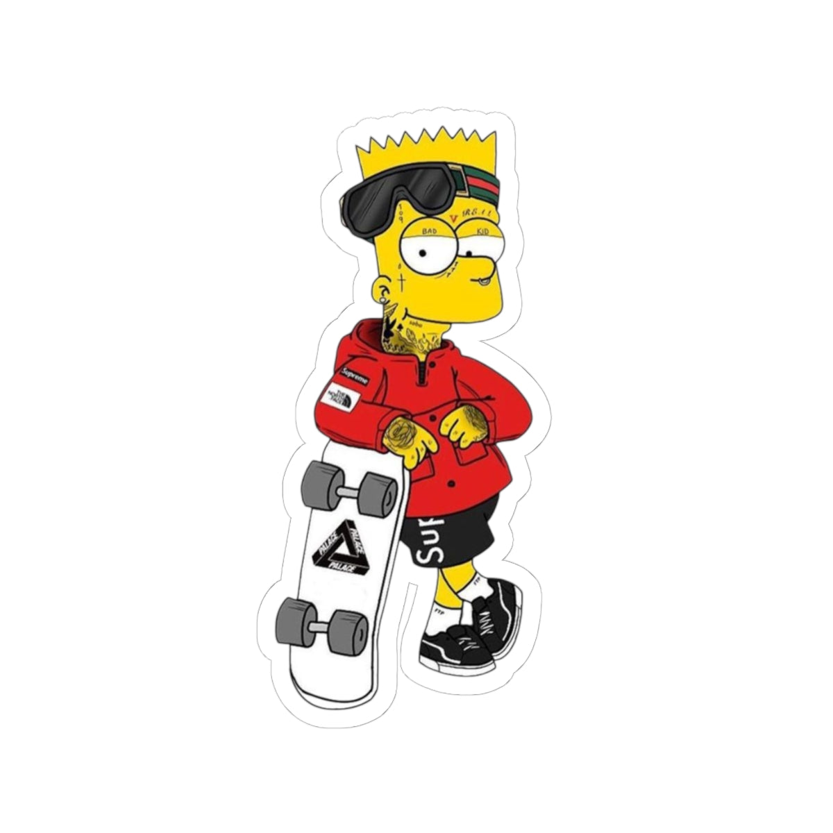Skater Bart Simpson Character Sticker | Kiss-Cut Sticker