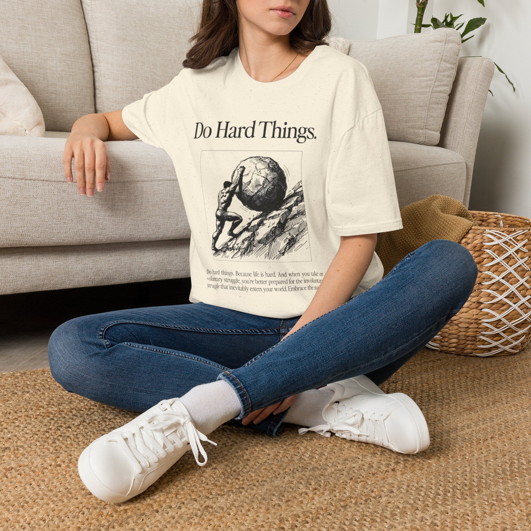 Do Hard Things Inspirational Unisex T-Shirt: Motivational Gym Tee, Casual Workout Shirt, Positive Apparel