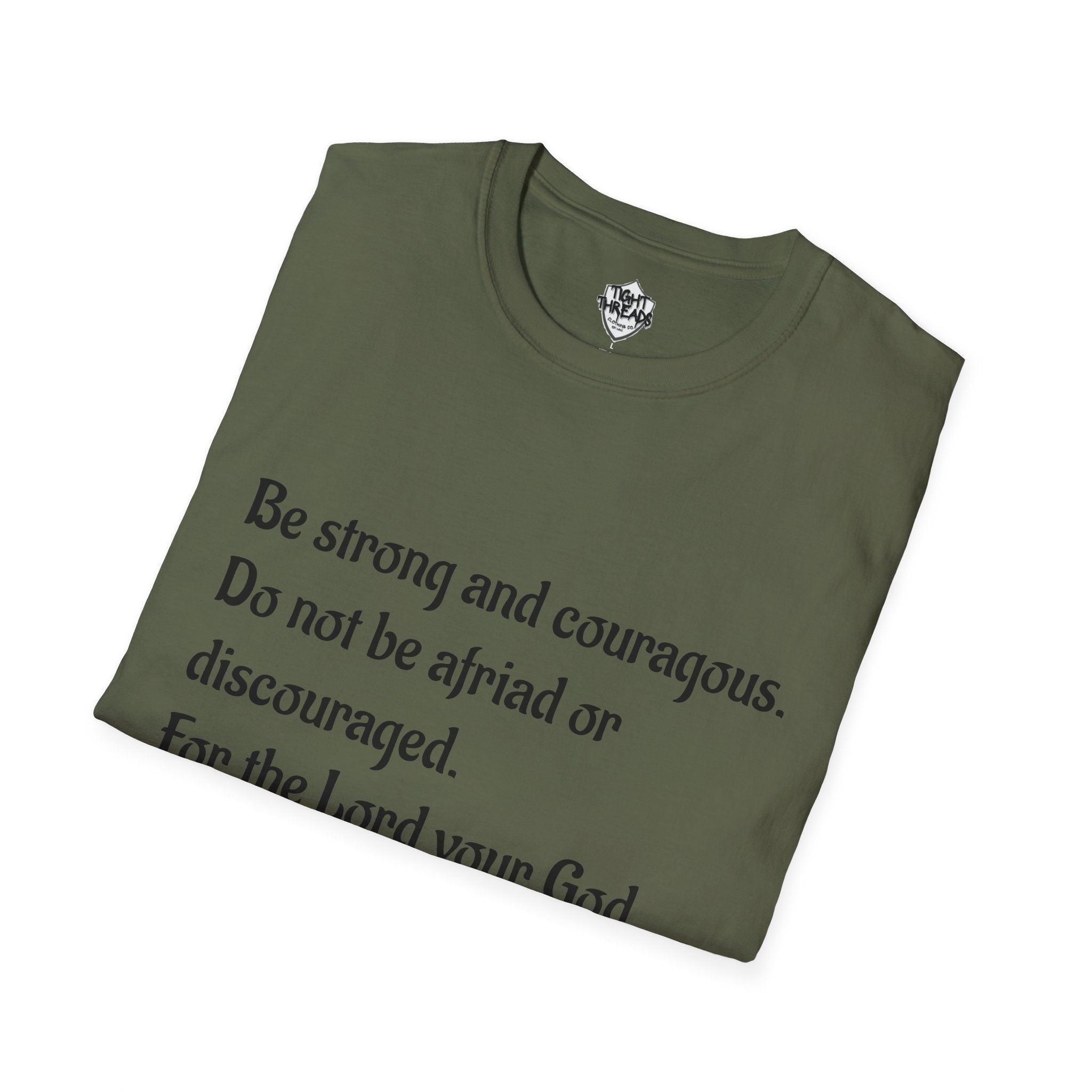 Inspirational Joshua 1:9 Bible Verse T-Shirt, Unisex Motivational Tee, Faith-Based Gift, Religious Apparel, Encouragement Top