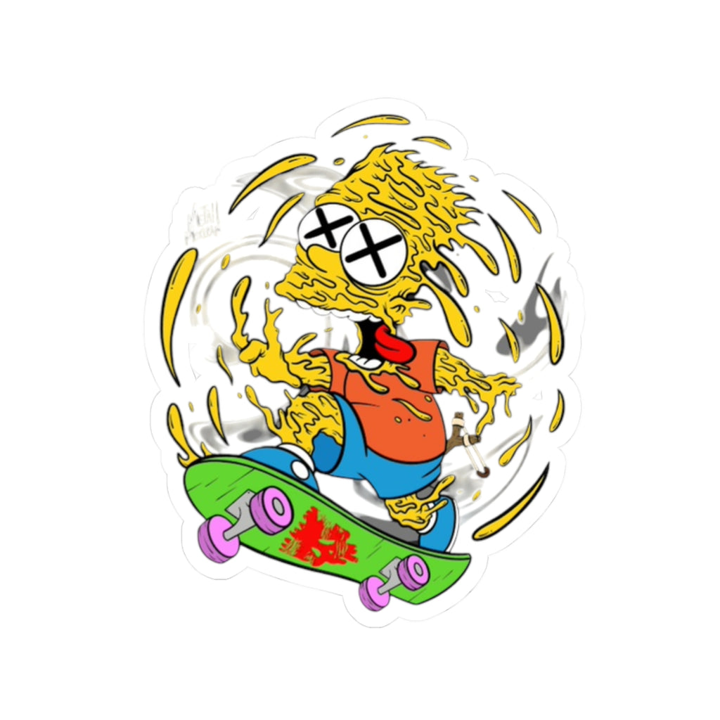 Mind Melting Bart Simpson Skateboard Sticker | Kiss-Cut Skateboard Sticker