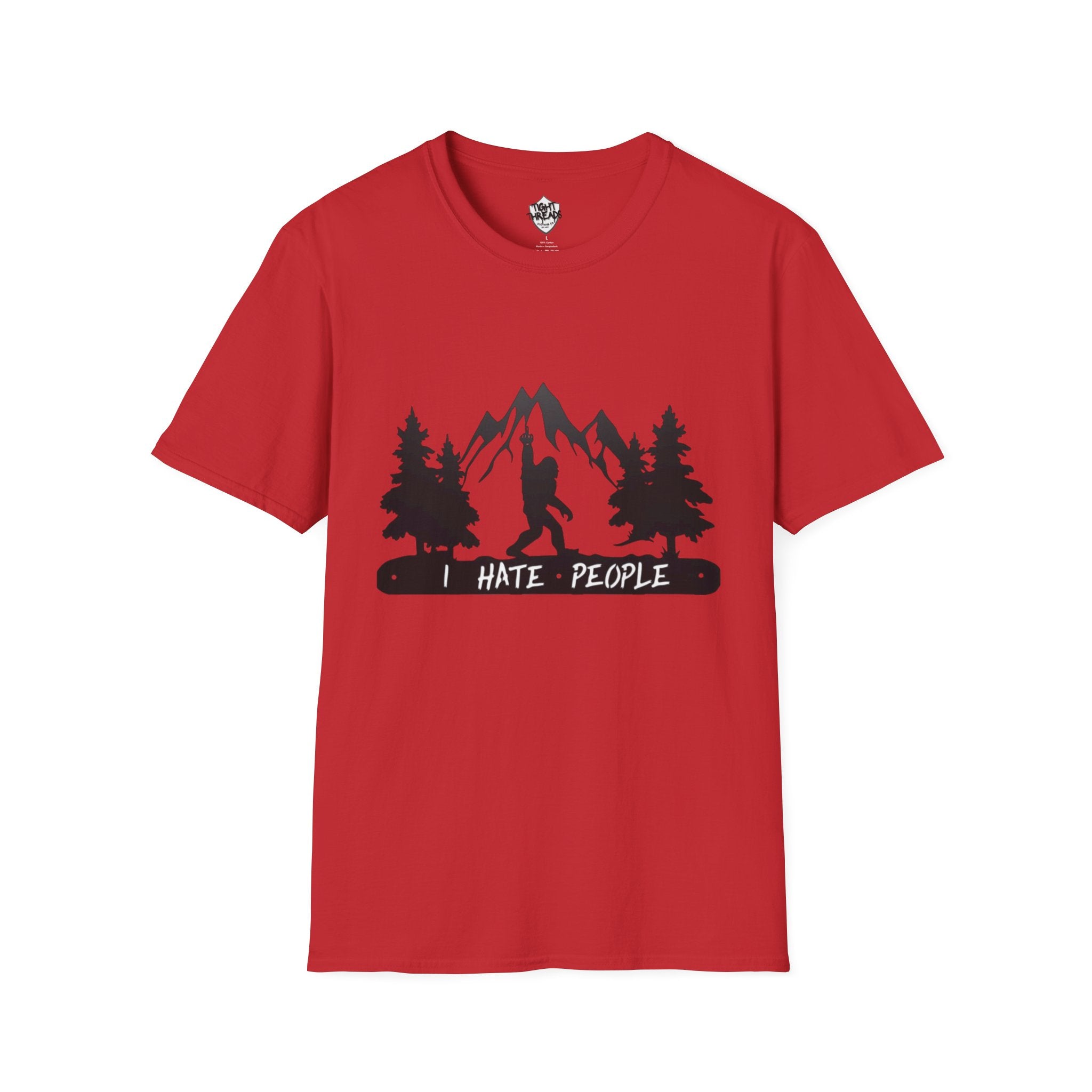 Bigfoot I Hate People mountain silhouette T-Shirt | hiker outdoors trees