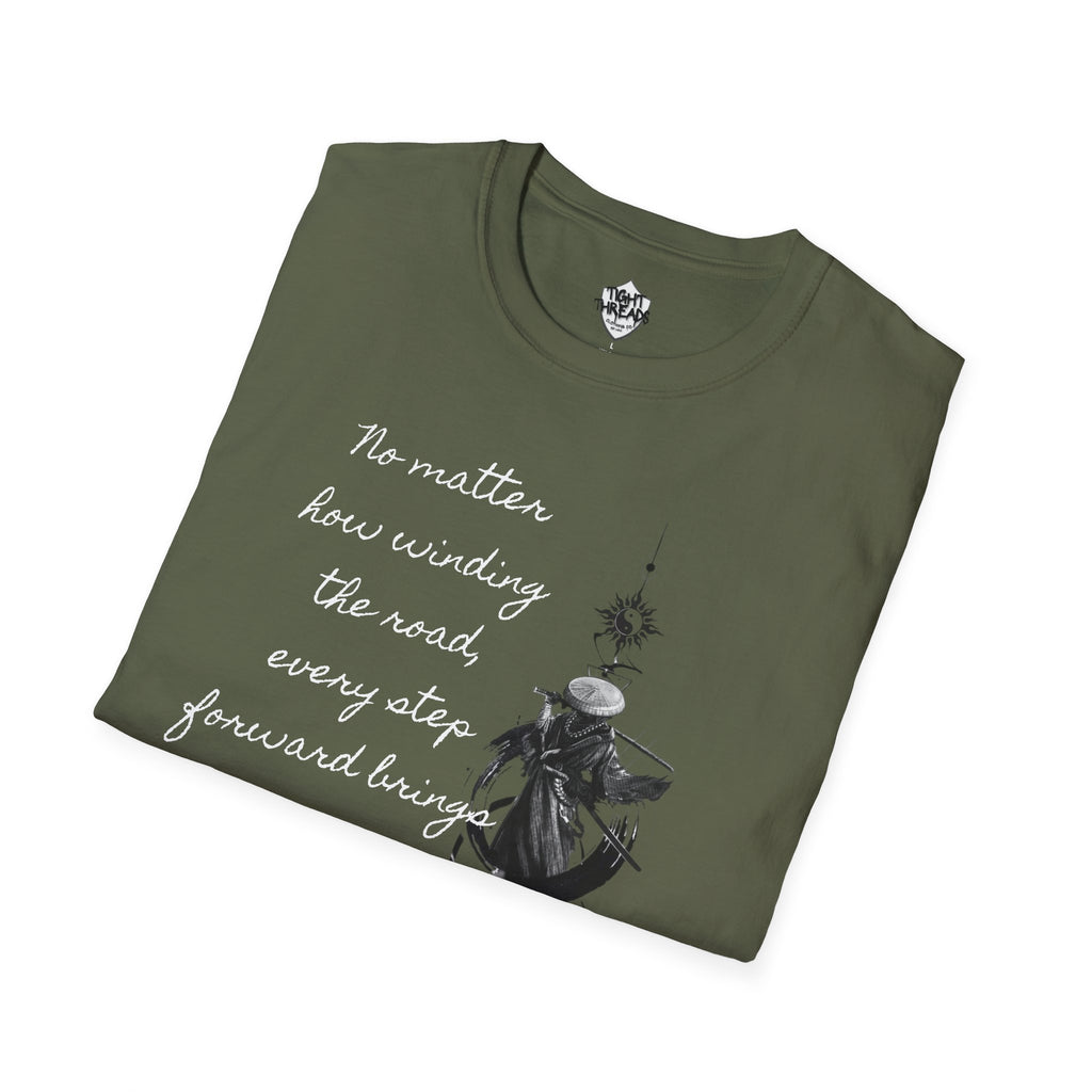 Samurai Unalome Inspirational Quote T-Shirt, Motivational Tee, Unique Graphic Shirt, Gift for Friends, Casual Wear, Unisex Softstyle Tee