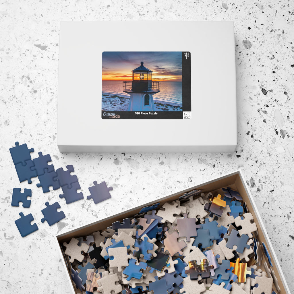 Lighthouse Sunset Puzzle 110, 252, 520, 1014 Piece | Scenic Coastal Jigsaw
