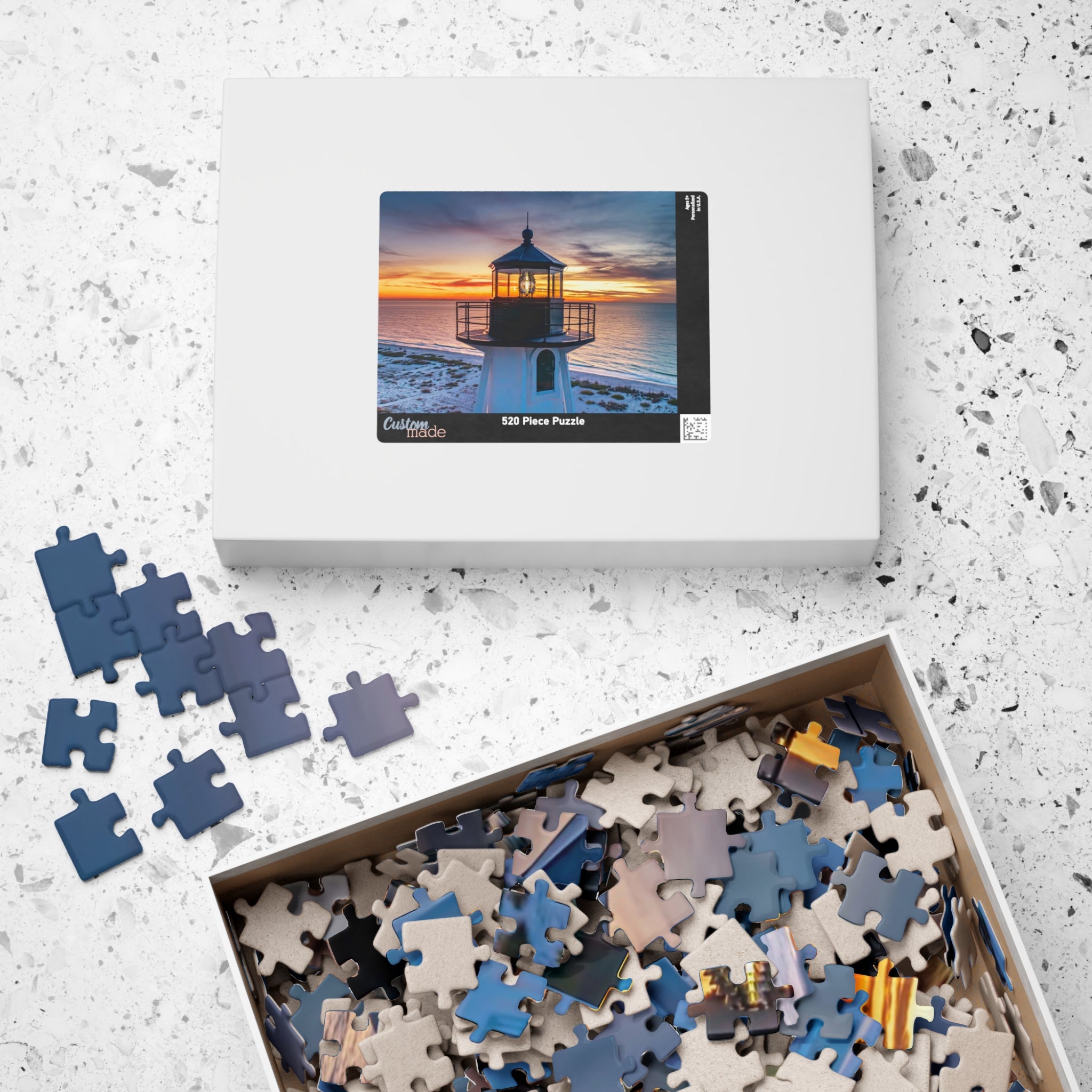 Lighthouse Sunset Puzzle 110, 252, 520, 1014 Piece | Scenic Coastal Jigsaw