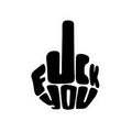 Middle Finger Graphic Sticker | Kiss-Cut Sticker, Profanity Design, Black White