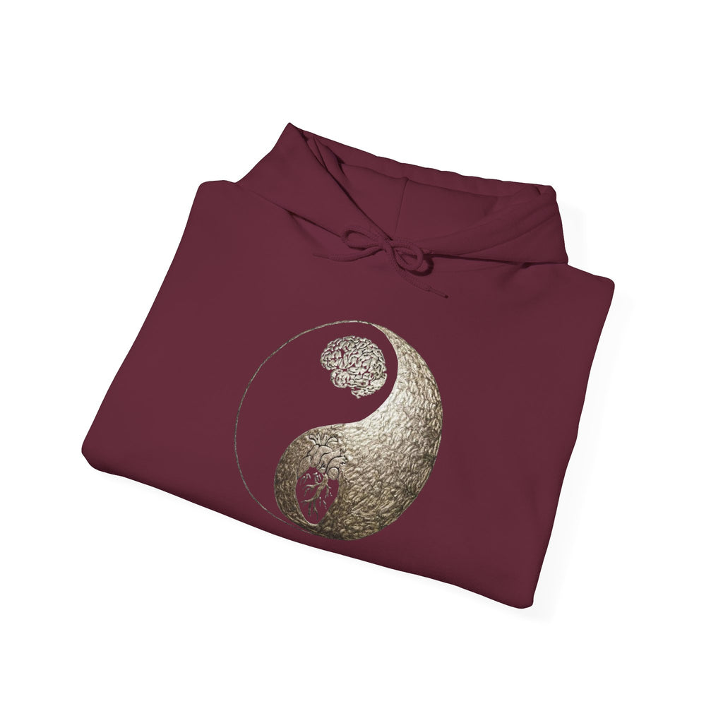 Yin Yang Mind over Body Hooded Sweatshirt - Cozy Unisex Hoodie for Peace Lovers, Spiritual Gift, Casual Wear, Meditation