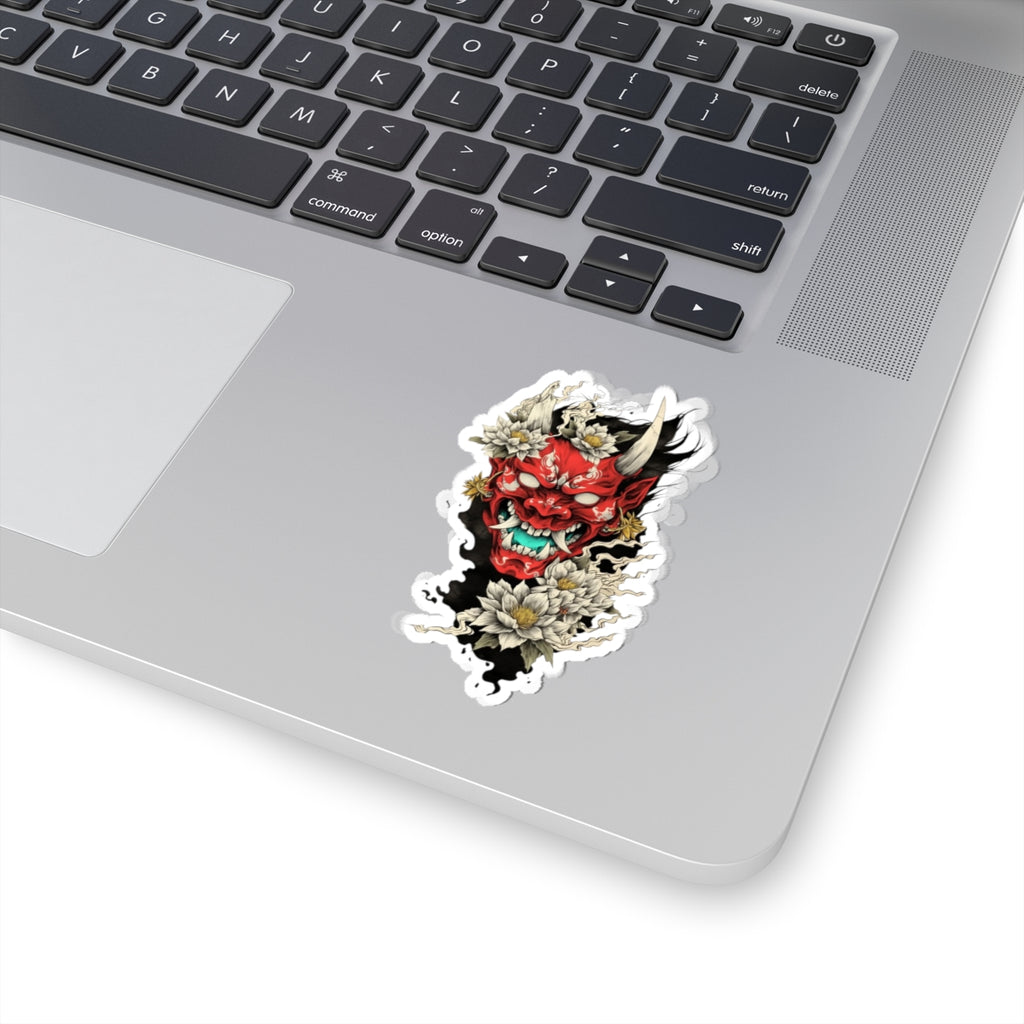 Oni Samurai Face Stickers, Laptop Decals, Water Bottle Stickers, Skateboard Decals, Artist Gift, Halloween Stickers, Edgy Art Sticker Pack