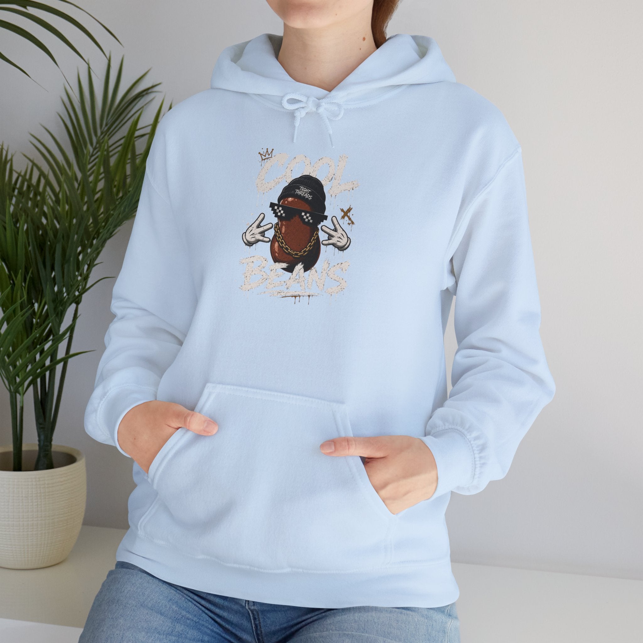 Cool Beans Hoodie — Funny Cartoon Coffee Bean Graphic Pullover