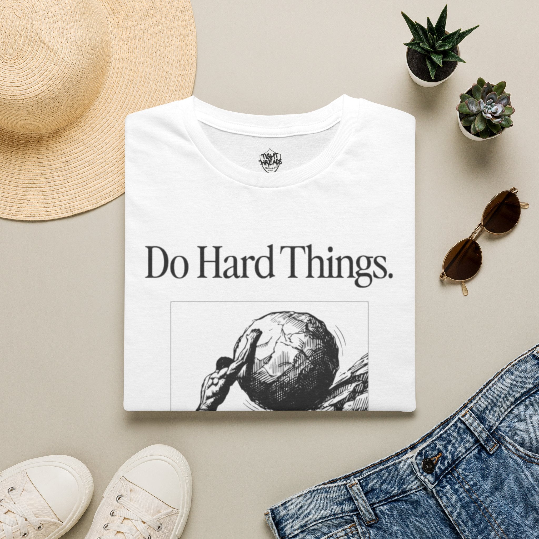Do Hard Things Inspirational Unisex T-Shirt: Motivational Gym Tee, Casual Workout Shirt, Positive Apparel