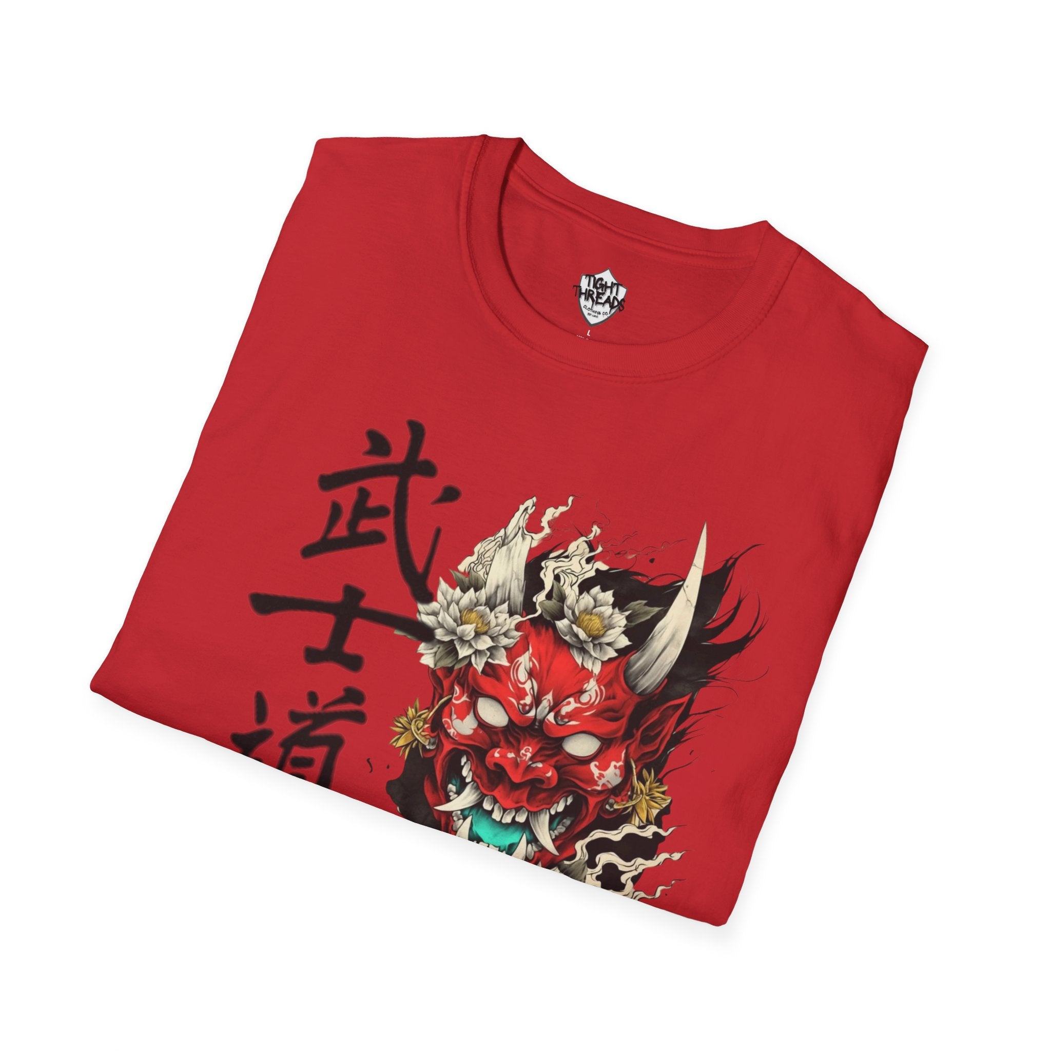 Oni Samurai Bushido Graphic Tee, Unisex Softstyle T-Shirt, Streetwear Style Urban Outfit