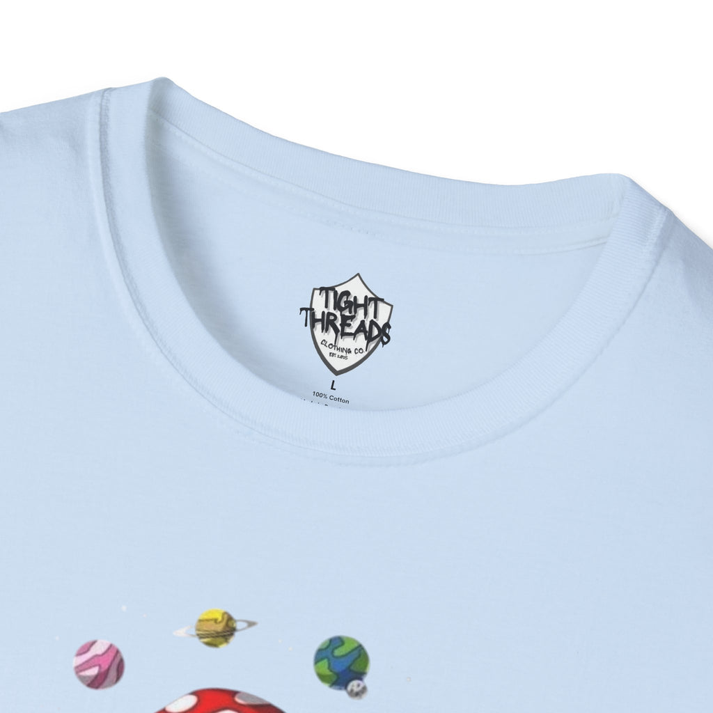 Mushroom Meditation Tee | Unisex Softstyle T-Shirt, Trendy Graphic Tee, Casual Wear, Nature Lover Gift, Relaxation Shirt, Festival Apparel