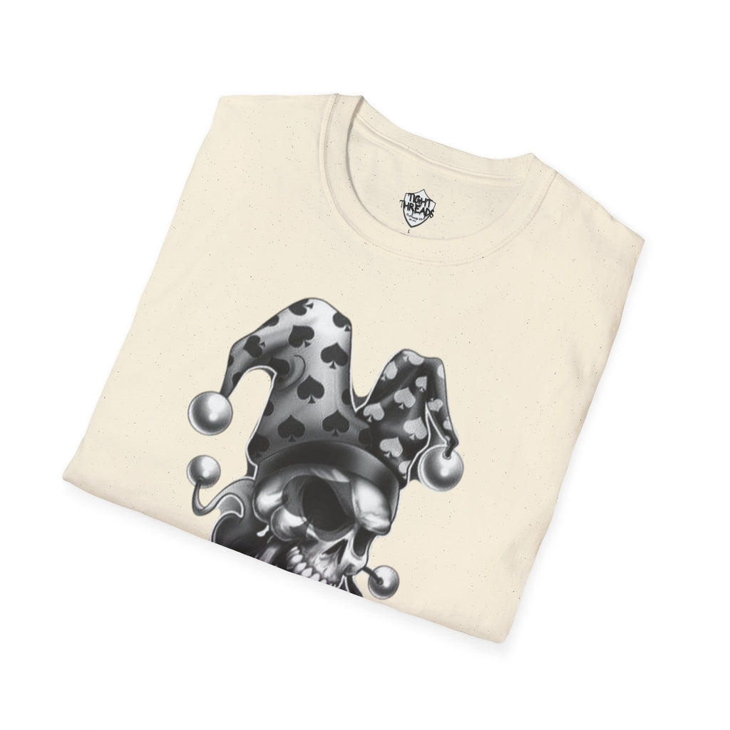 Skull Jester Tee - Unisex Softstyle T-Shirt, Halloween Costume Tee, Graphic Tee, Funny Shirt, Unique Gift for Him/Her