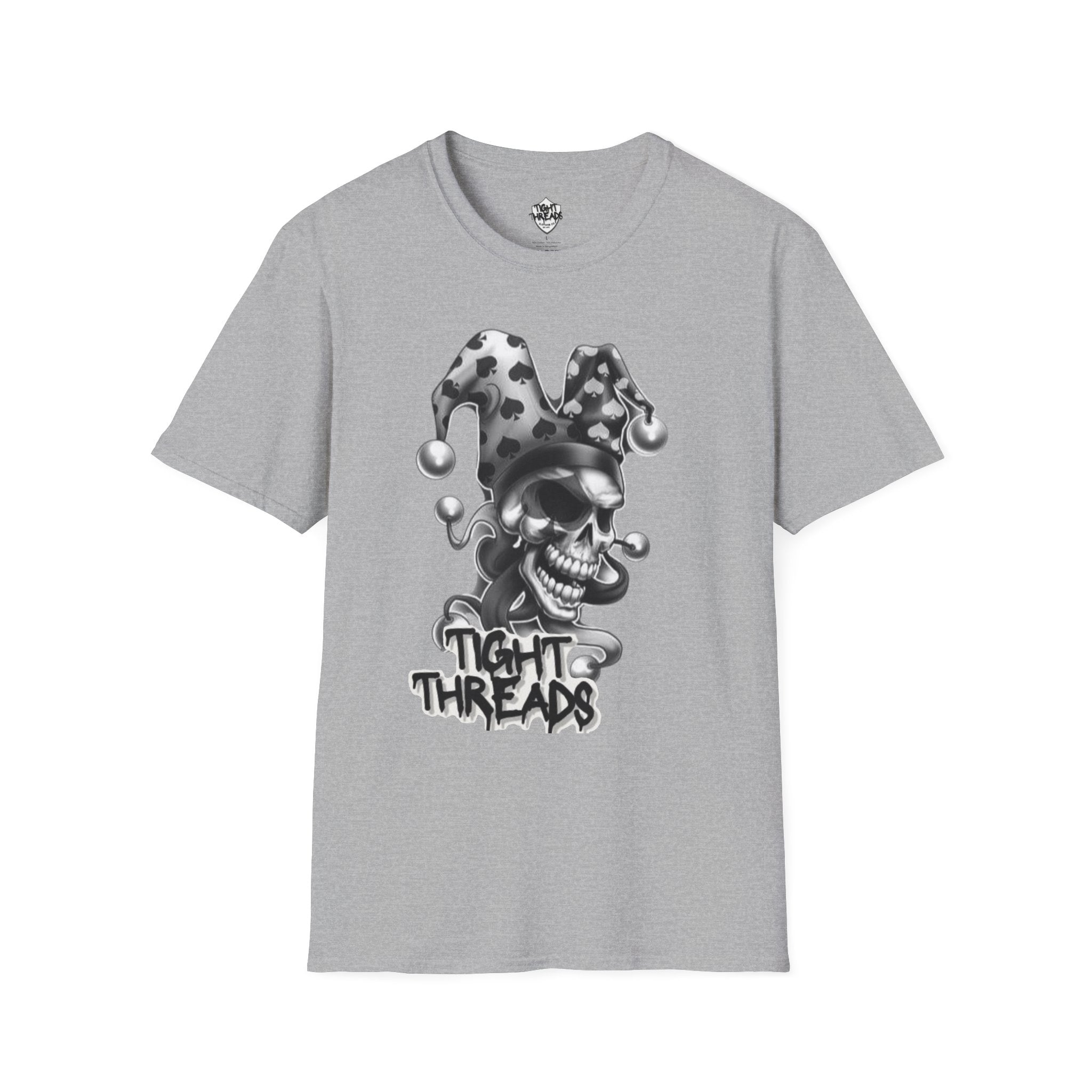 Skull Jester Tee - Unisex Softstyle T-Shirt, Halloween Costume Tee, Graphic Tee, Funny Shirt, Unique Gift for Him/Her